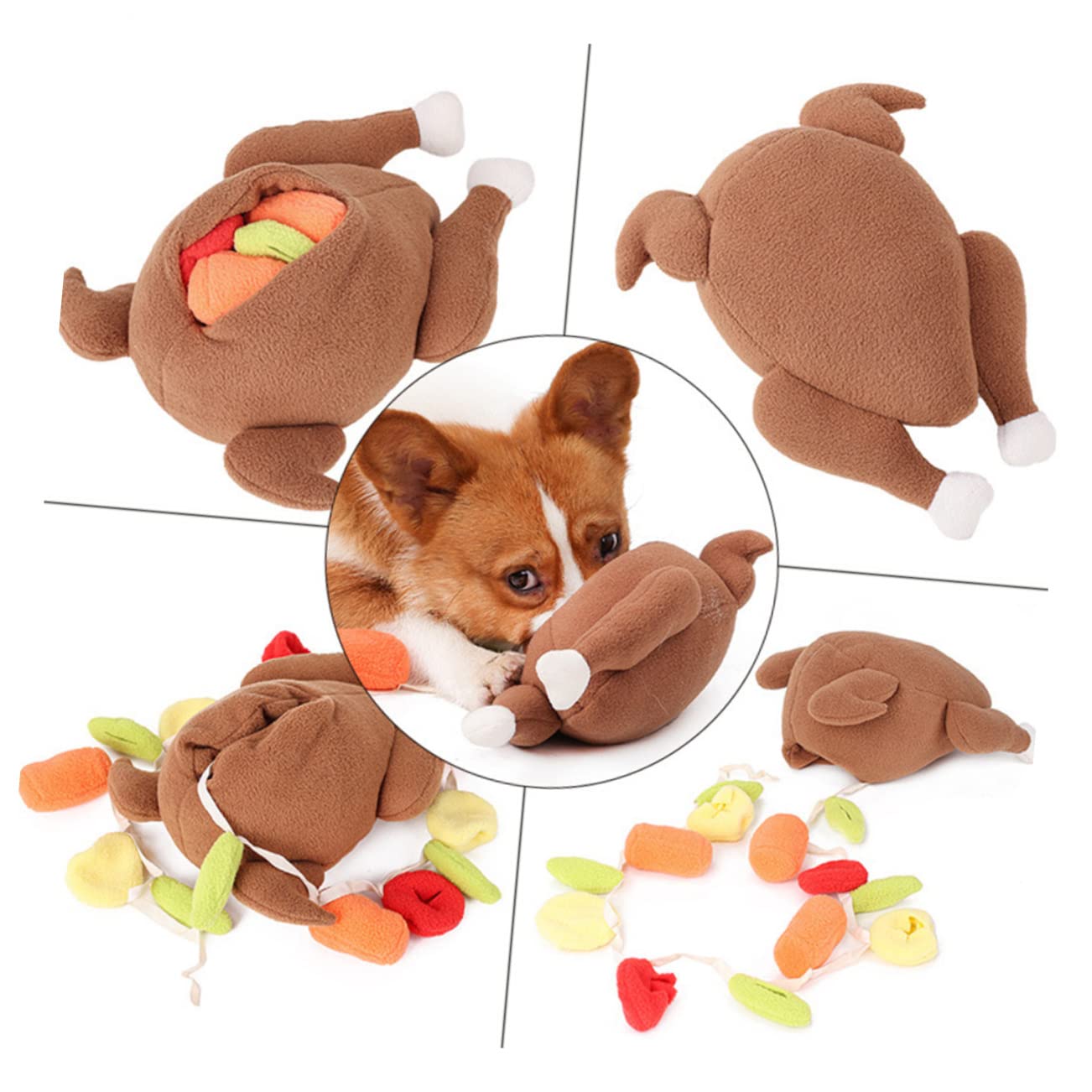 POPETPOP 3pièces Jouet à Renifler pour Chien Design De Dinde Jouet Interactif Créatif pour Animaux De Compagnie pour Entraînement De Mâchage Accessoire De Et