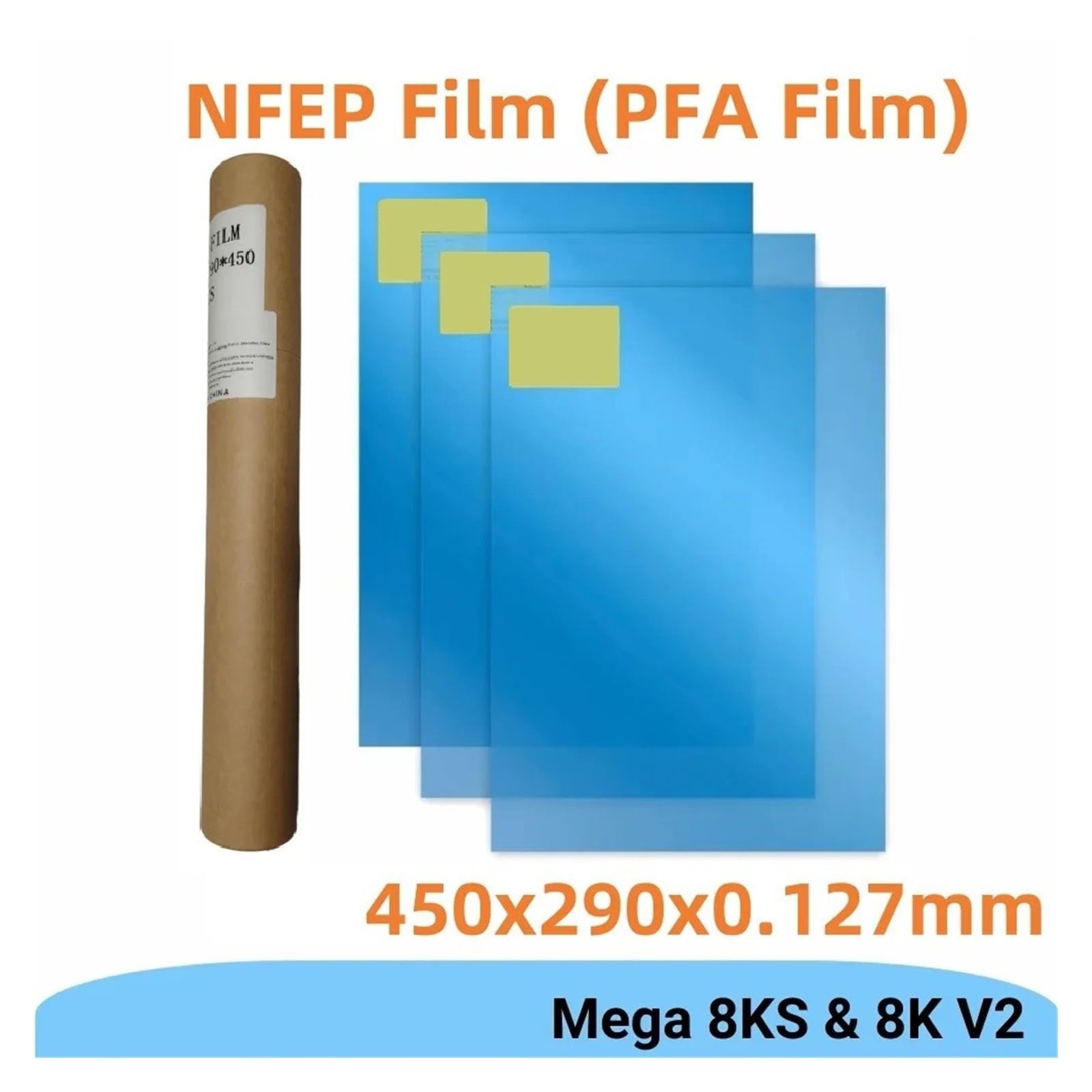 Aixinong1 Film PFA NFEP 3 pièces, 450x290x0.127mm, for Mega 8K V2 Saturn 3 Ultra