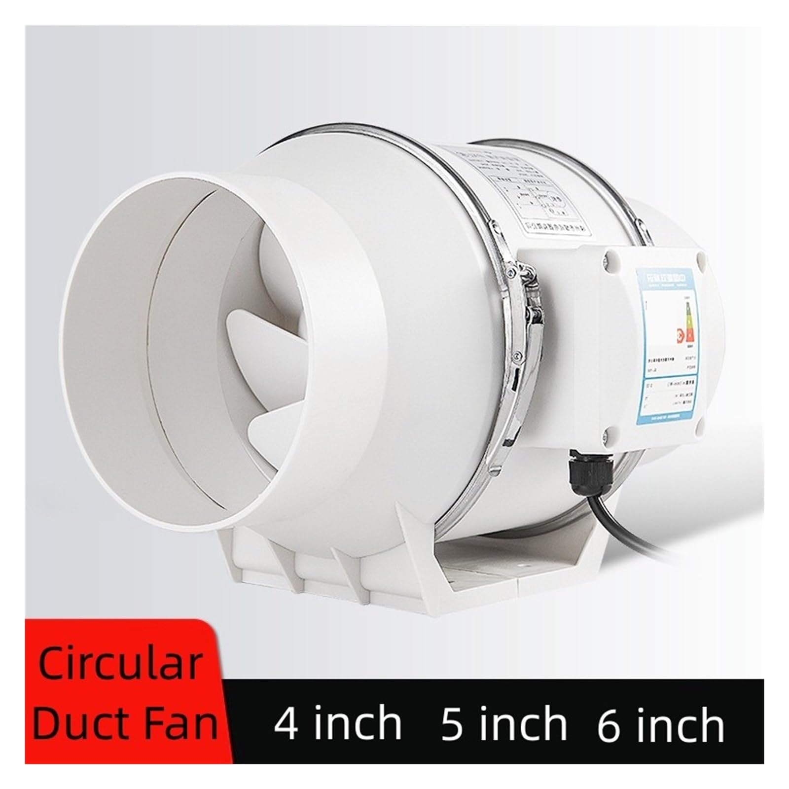 Extractor de Aire, Extractor De Aire De 4/5/6 Pulgadas For El Hogar, Tubo En Línea Silencioso, Extractor De Ventilación For Baño, Cocina, Limpieza De Aire De Pared De Inodoro(6 inch)