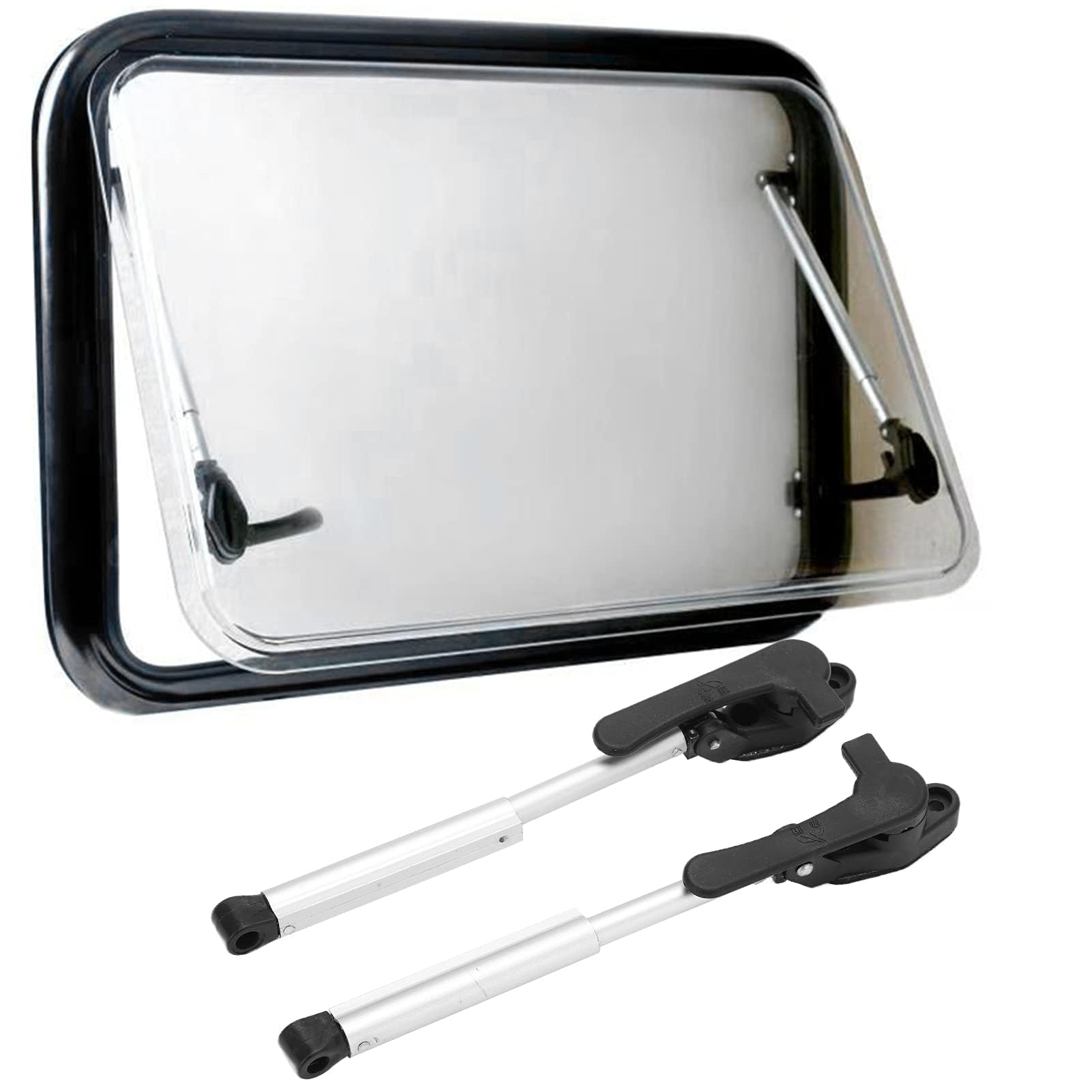 Asta di supporto per finestra RV, asta di supporto rapido in alluminio, 7,1 pollici-9,1 pollici, con apertura e chiusura automatica del rimbalzo per camper, roulotte, coperchio della