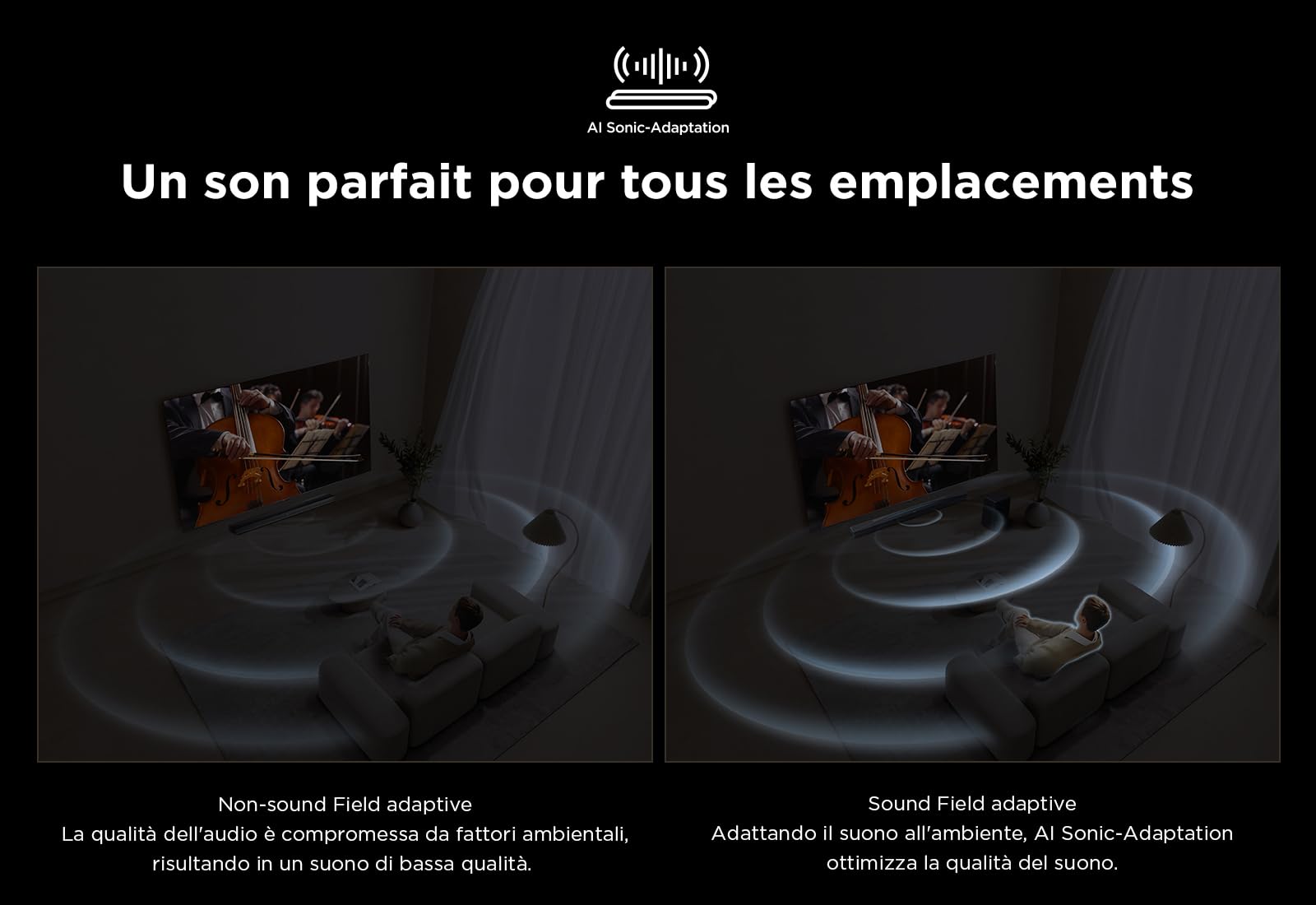 Barre de son TCL Q75H 5.1.2 ch pour TV, 620 Watts, Home cinéma, Surround cinéma, Expansion sonore, Dolby Atmos, DTS:X, HDMI eARC, Bluetooth 5.1, une télécommande, USB, Optique, Montage mural possible