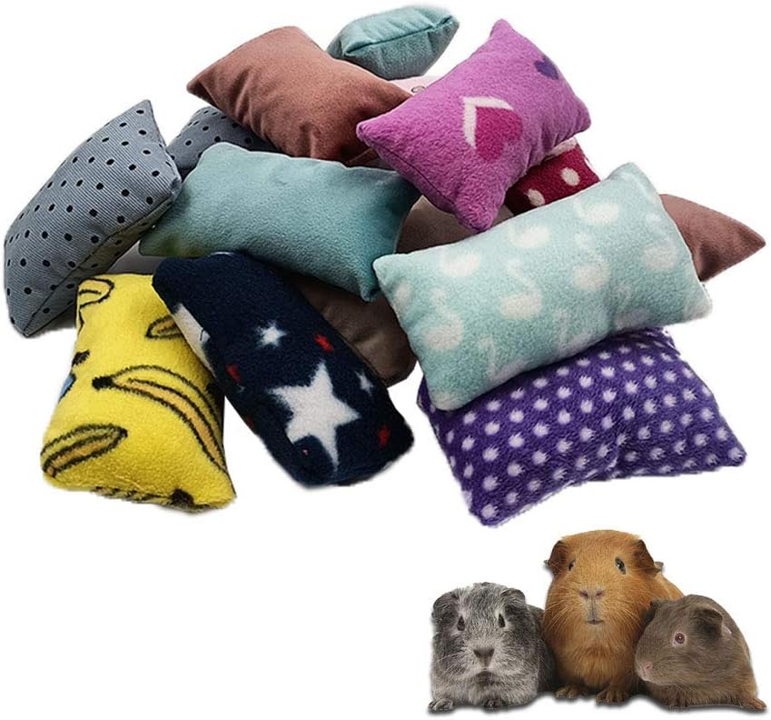 RIOUSSI Set of 4 Cozy Mini Pet Pillows for Guinea Pigs Hedgehogs Ferrets Chinchillas Bunnies Rabbits and Rats