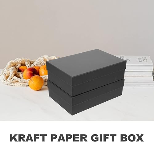 Miniatura 6 de 2 cajas de papel kraft con tapa, cajas de papel rectangulares para cumpleaños, boda, Año Nuevo, San Valentín, Pascua, fiesta, cajas de recuerdo