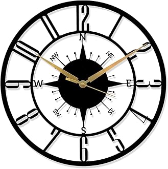 Metal Wall Clock for Home Stylish Latest, Antique Modern Big Size Designer Wall Watch for Living Room, Bedroom, Hall, Office (Black, 40 cm) DA-100