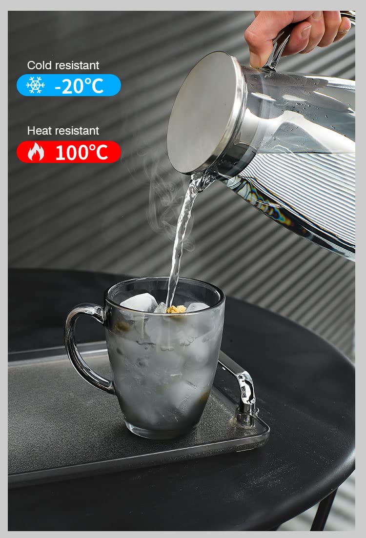 12 Unzen Trinkgläser-Set mit 6 Gläsern,superbeständiges Trinkglas-Set aus gehärtetem Glas(6 Glasses+Shelf, Clear)