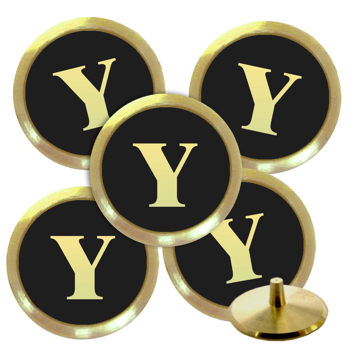 Best Impressions Solid Brass Personalised Golf Ball Markers with Initials (Y)