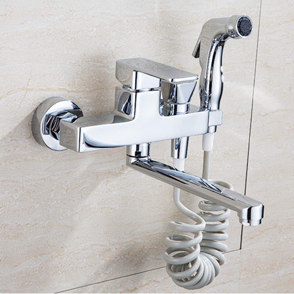 Zbbdfazd Chrome B Kitchen Taps Kitchen Faucet Mixer, Spray Gun With Pull Out Spray, Copper Chrome, Kitchen Sink Taps Brass Swivel