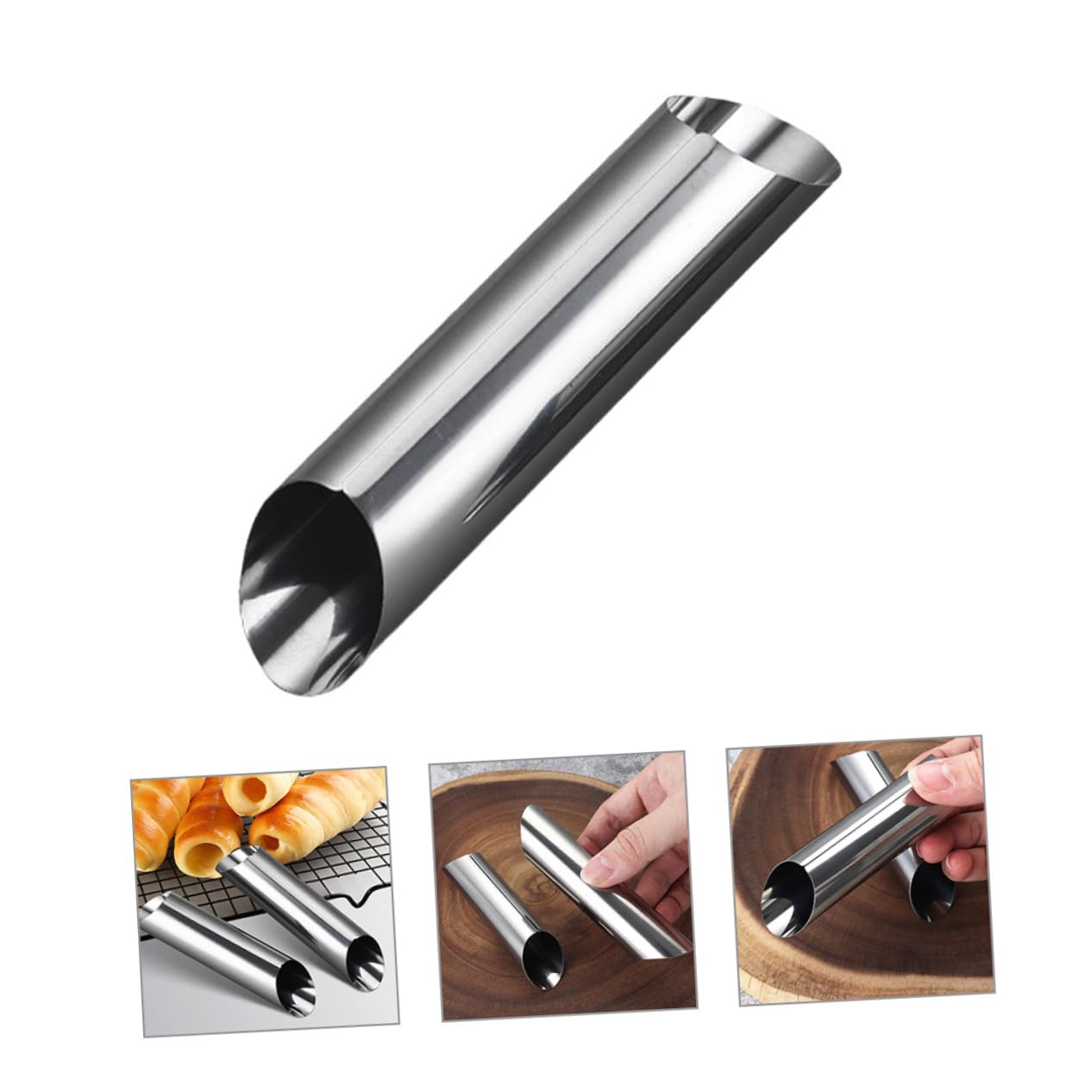 SHOWERORO Molde de Cuerno de Acero Inoxidable para Croissants 30 Piezas, Ligero y Fácil de Usar, Adecuado para Hornear Repostería en Casa