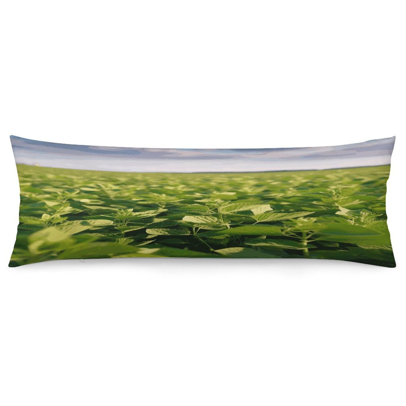 Soybean Field Pillowcase Decorative Long Body Pillow Case Soft Breathable Body Pillow Cover Modern Large Pillowcase Cute Body Pillow Pillowcases for Bedroom Couch 18.9 X 53 Inch