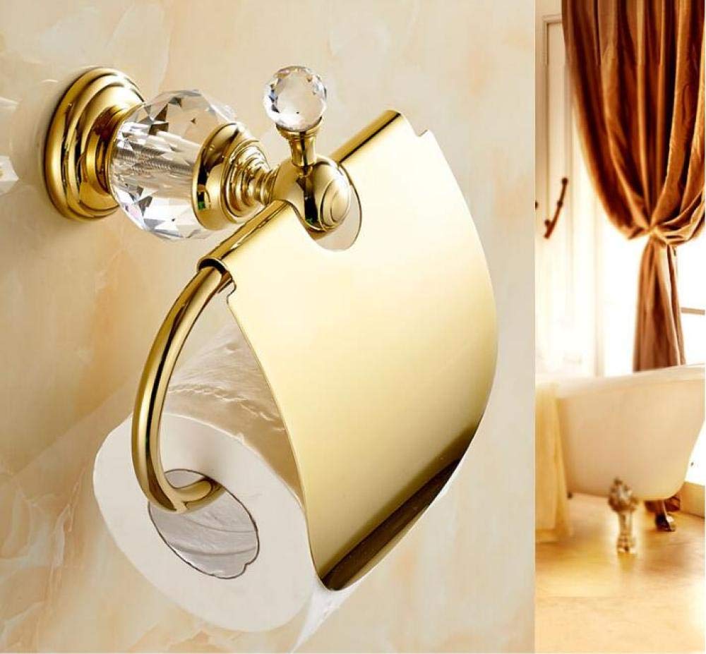Toilettenpapierhalter Aus Antik-Messing – Mit Ablage Für Handy & Zubehör | 18x10 Cm, Wandmontiert
