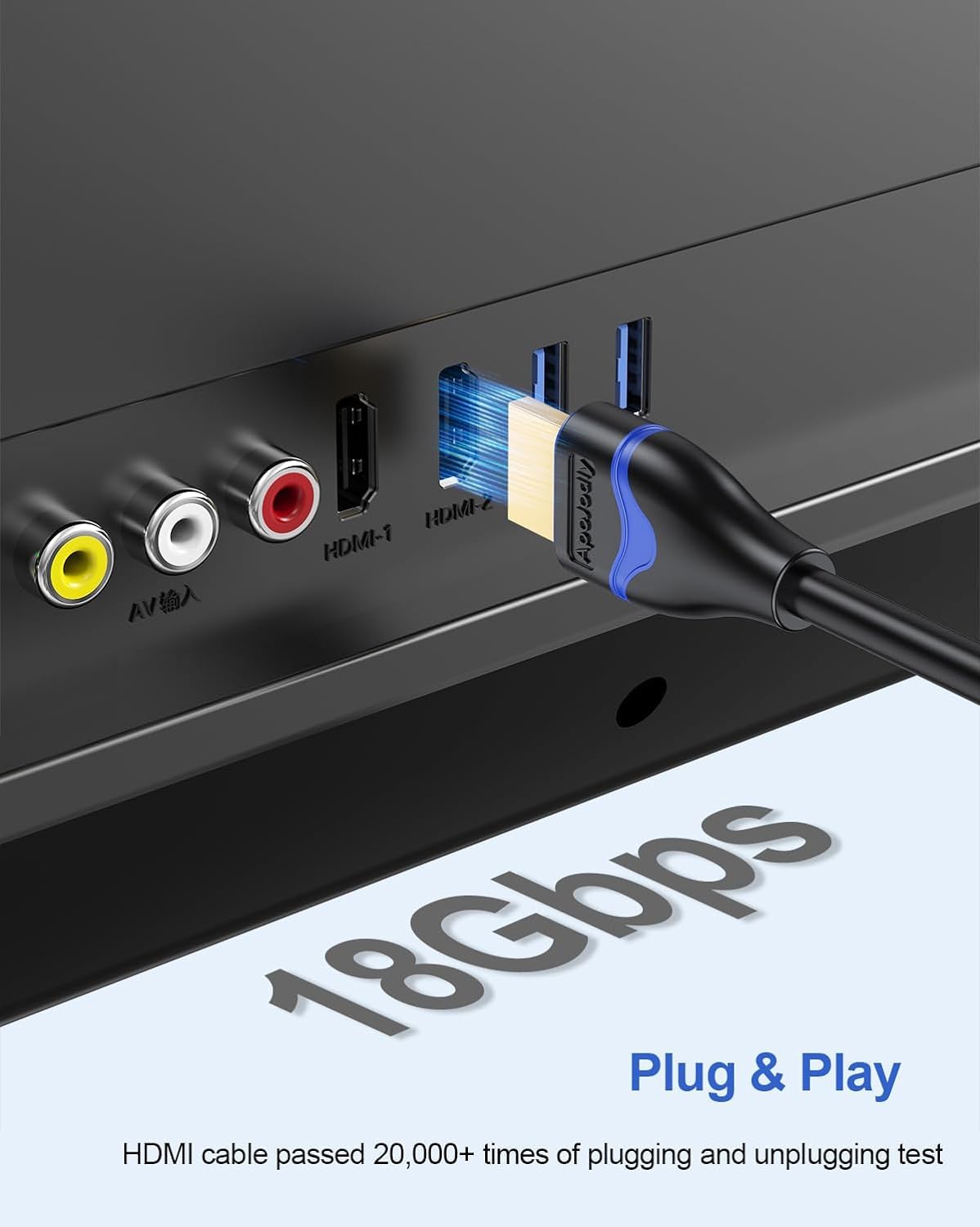 Cable HDMI 4K de 8 pies, paquete de 5, cable HDMI a HDMI de 8 pies de alta velocidad HDMI 2.0 4K 60Hz, 2K 1440P, 1080P, HDR, HDCP 2.2, ARC, 3D compatible con laptop, monitor, HDTV, PC, PS5/PS4/PS3,
