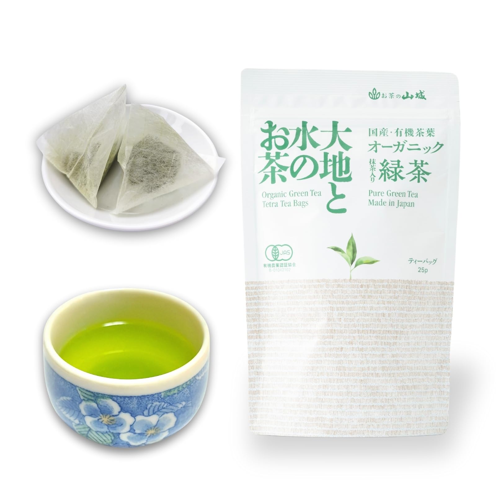 Yamashiro Bussan Green Tea Bag with Organic Matcha Tea 0 07 oz 2 g x 25p