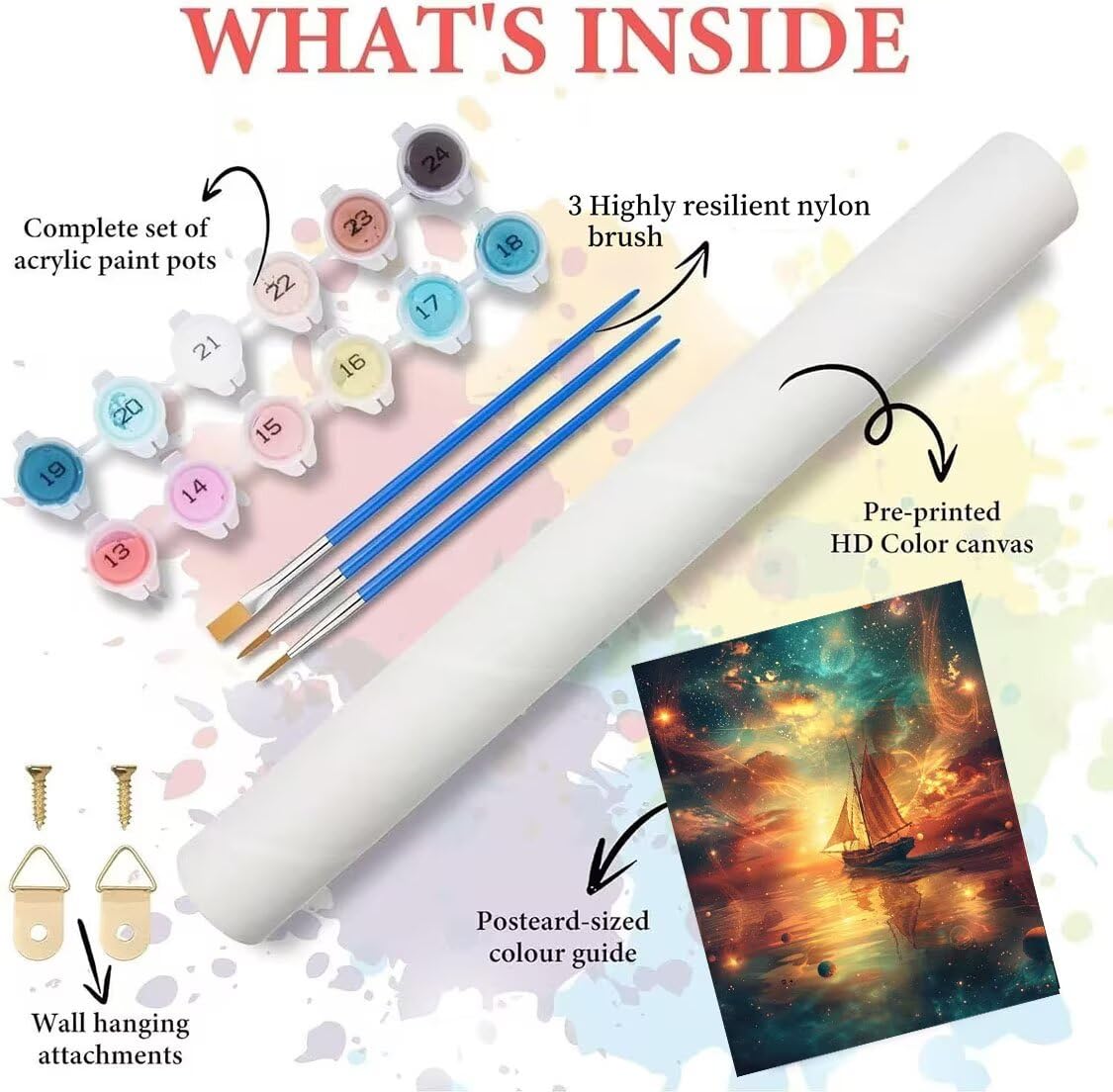 Kit de Peinture Numero Adulte Navire, Peinture par Numéros Adulte Enfant Débutants Lac, avec Pinceaux et Acryliques Kits, Bricolage Activité Manuelle Loisirs Créatifs Décor Maison 80x100cm YH2-35