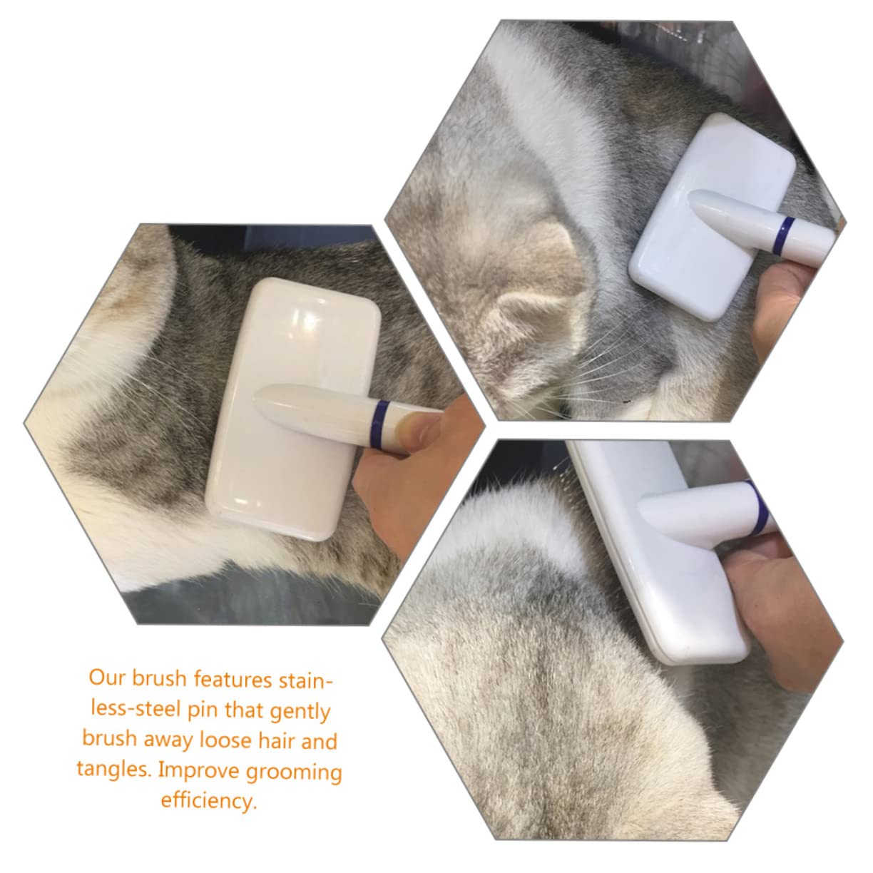 Yardwe 4piezas Cepillo Para Puntas De Inoxidable Herramienta De Deshedding Para y Gatos Para Eliminar Pelos Sueltos y Cepillo Portátil Cuidado De Animales Domésticos
