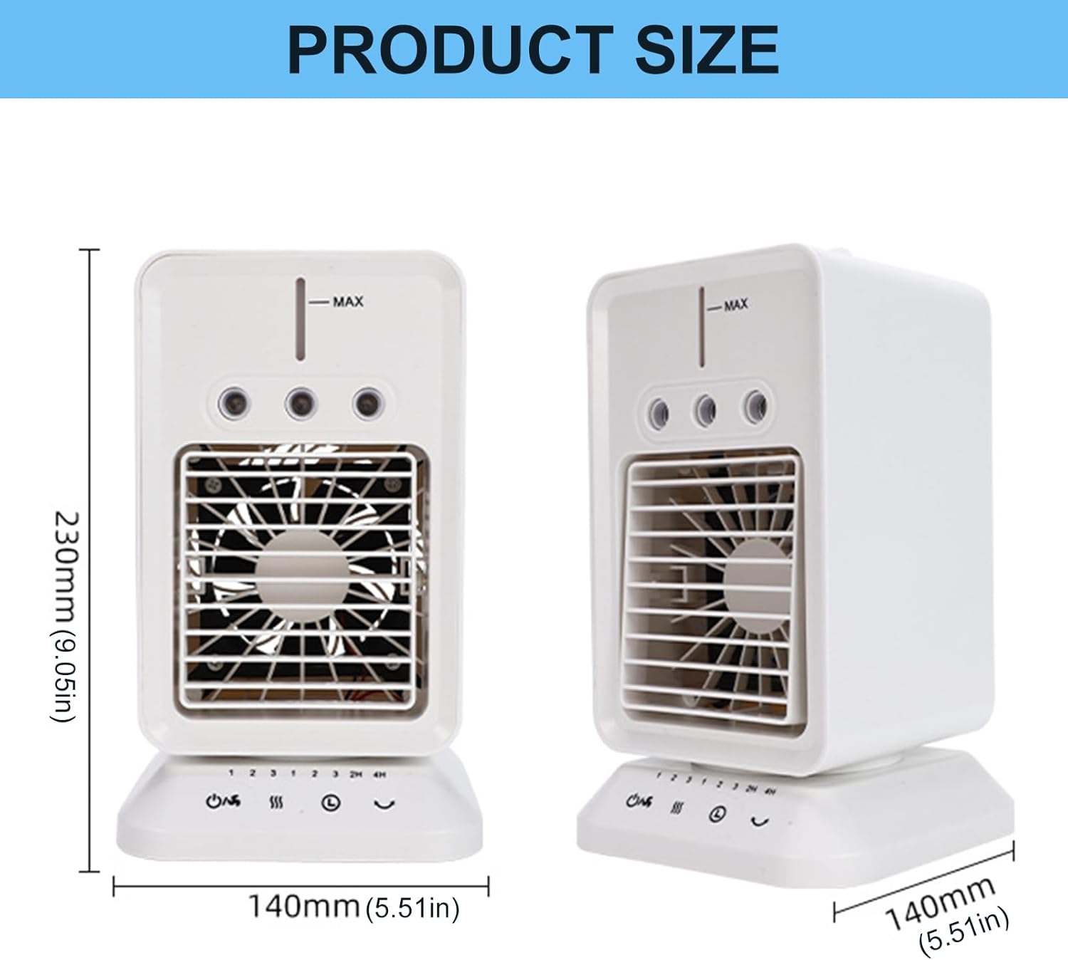 Desktop 300ML Water Tanks Air Conditioning With Colorful Night Light Usb Rechargeable Miniature Cooling Fan Air Coolers Cooling Fan For Room Office Car Use