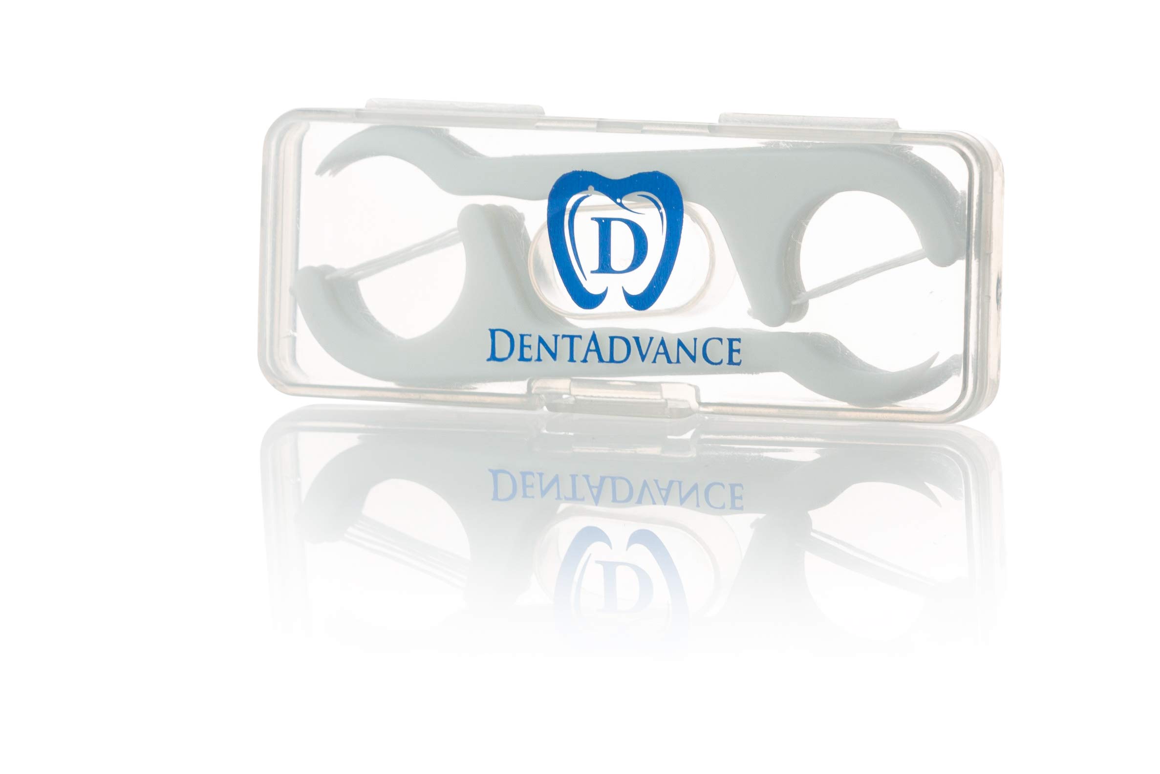 DentAdvance Palillos de hilo dental originales, en ángulo premium, dientes traseros de fácil acceso, hilo dental sin sabor, 30 unidades, con estuche de viaje