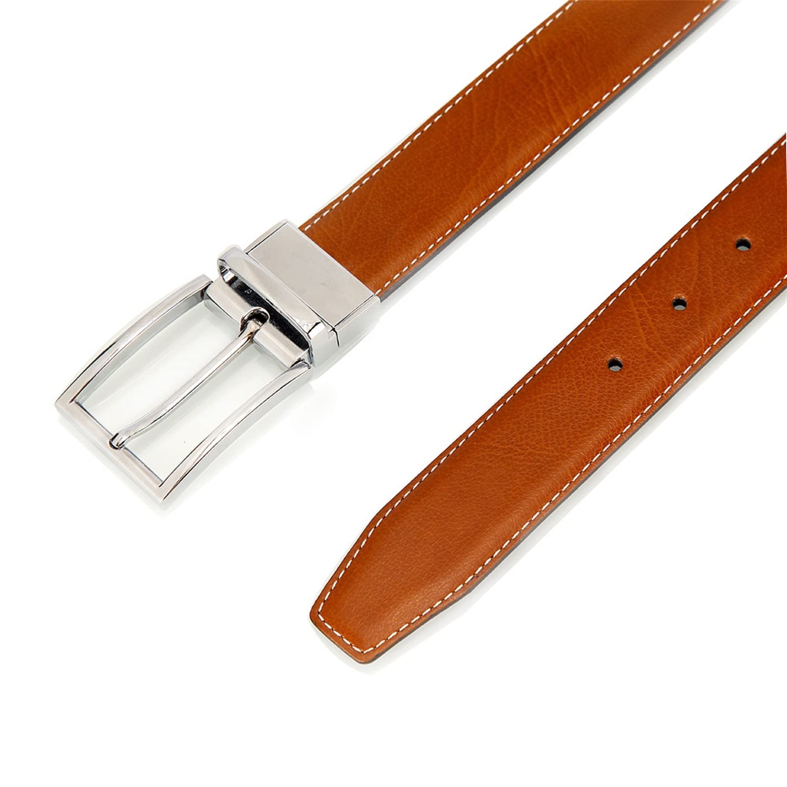 Cinturón ajustable de cuero genuino, Cinturón de cuero for hombre Hebilla de cuero de doble cara Cinturón for hombre Hebilla formal informal ajustable Perfecto for uso diario o deportes al aire libre(