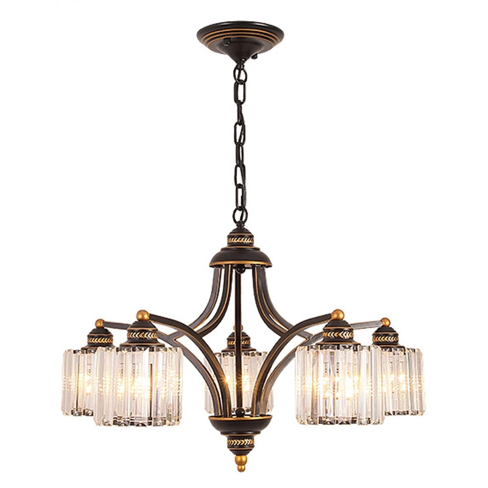 Lustre Moderne en Cristal doré E26 pour illuminer un salon sombre