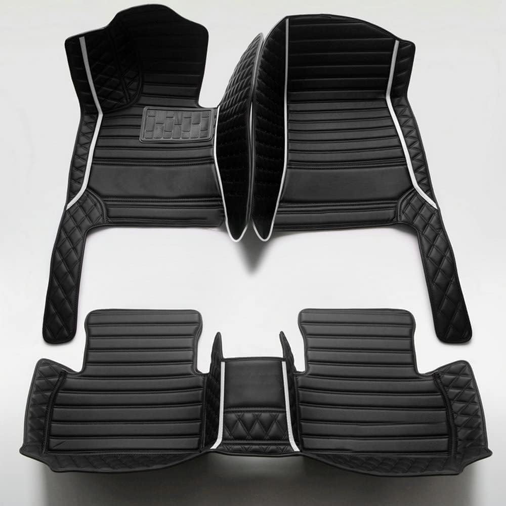 Custom Making Car Floor Mats Protection Pads Non-Slip Liners Compatible with Chevrolet Blazer,Camaro,Cavalier,Cruze,Equinox,Malibu,Trax,Trailblazer,Tracker,etc. Car Mats (Black+White Stripe)