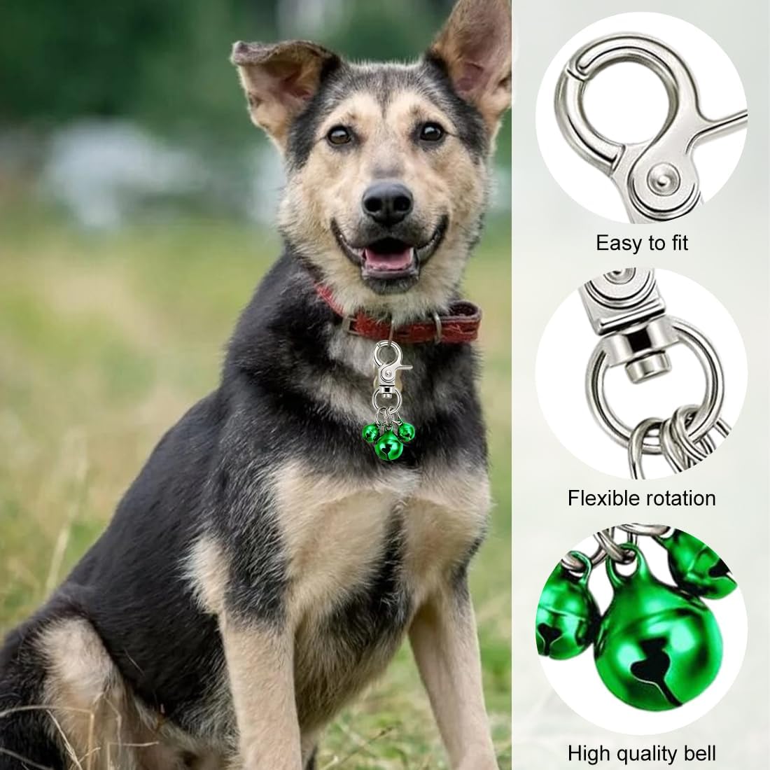 MaoNativey 6 Pack Pet Bells for Collars, Loud Dog Bells with Key Ring in 6 Colors - Image 4
