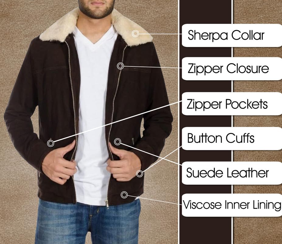 LP-FACON Mens Biker Brando Motorcycle Biker Black Leather/Faux Outerwear2