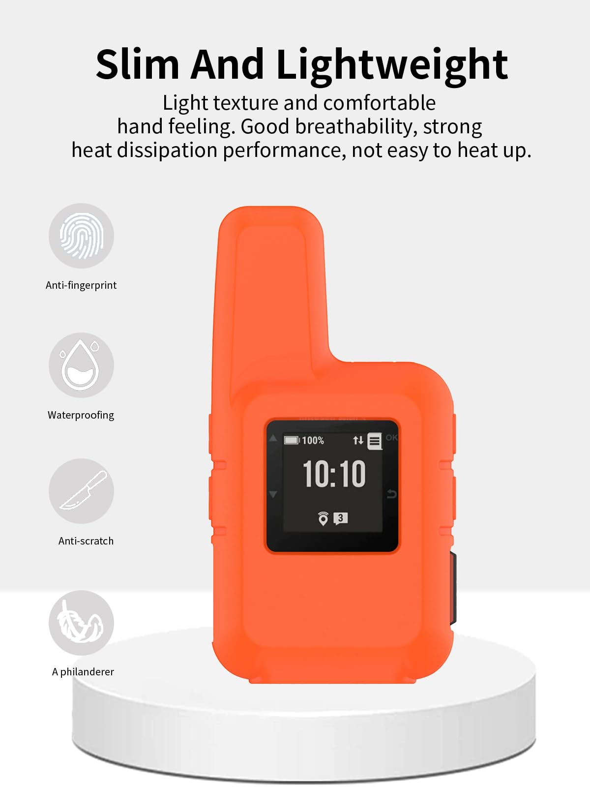 Etui do urządzenia łączności satelitarnej Garmin inReach Mini 2, toergy silikonowe etui ochronne, pokrywa z precyzyjnymi otworami – odporne na uderzenia, wodoodporne, wygodne w dotyku, pomarańczowe, 1