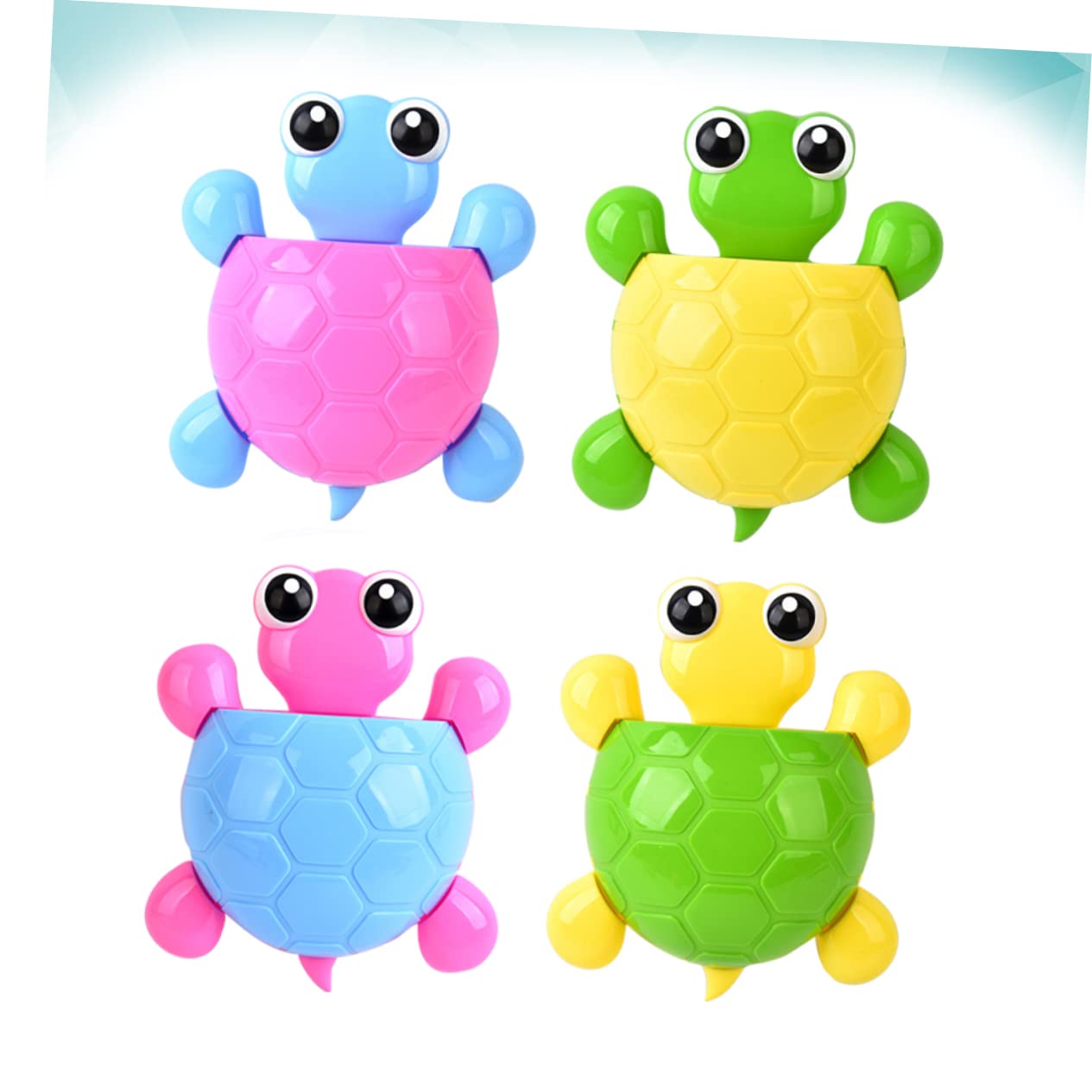 4piezas Portacepillos De Dientes para Lavabo Tortuga Soporte Pasta De Dientes Ventosa Decorativo Fácil De Usar