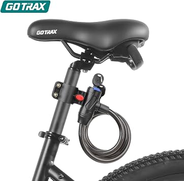 Gotrax LockGuard Scooter Locks, 4 Feet Bike Locks Cable, Heavy Duty Anti Theft Bicycle Lock with Mounting Bracket and 2 Keys, Cable Lock Suitable for Scooters and Bikes (Key Lock)