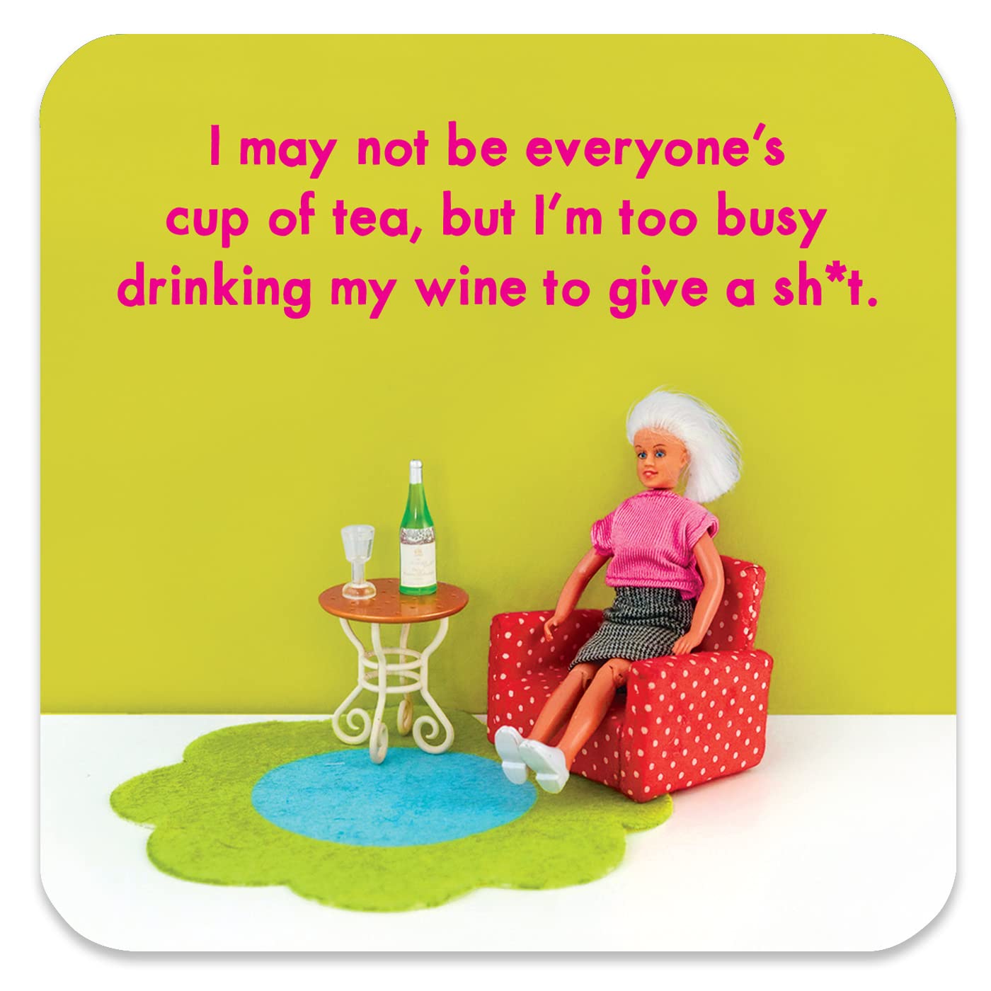 Brainbox Candy Women's Pink Bold & Bright - Funny 'Not Everyones Cup Of Tea' Coaster - Small Gift Ideas For Her - Friends Birthday - Colleague Work Office - New Home Gift - Presents For - Sold By