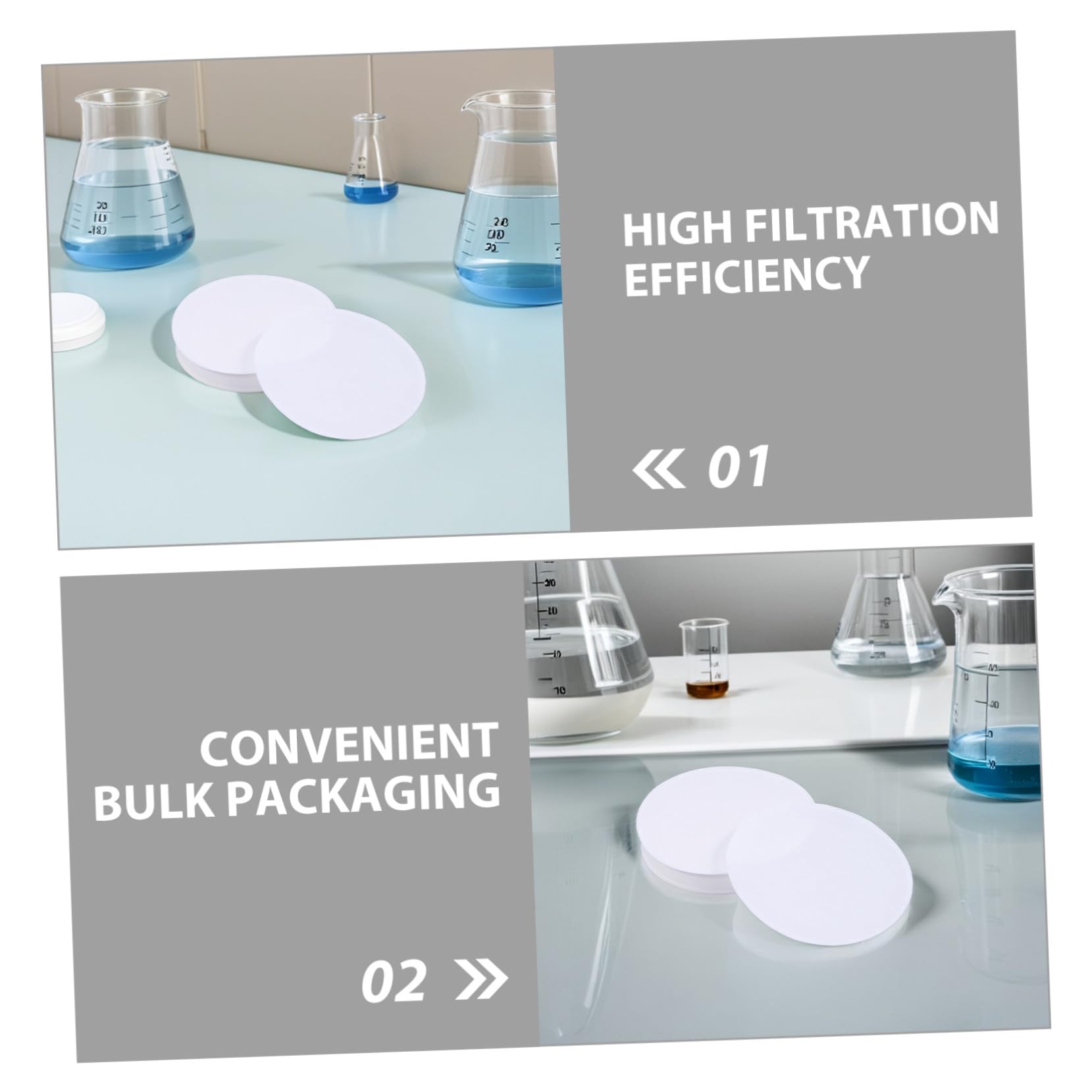 PRETYZOOM 400 Pezzi Filtri Qualitativi A Velocità Media Filtri Per Esperimenti Di Laboratorio Carta Da Filtro Carta Da Filtro Per Laboratorio Di Chimica