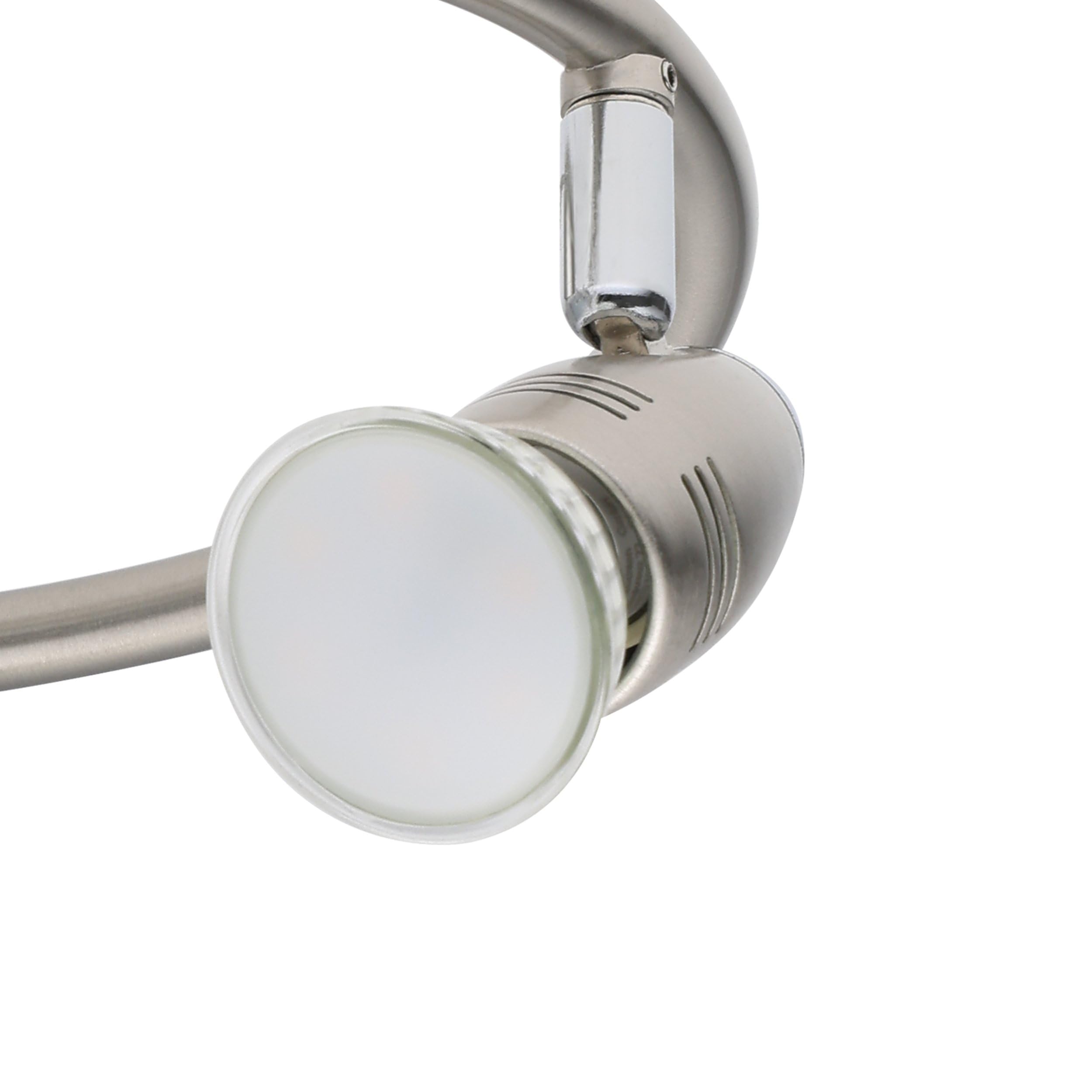 EGLO LED Deckenlampe Magnum LED, 3 flammige Deckenleuchte | Deckenstrahler aus Metall, Wohnzimmerlampe in Nickel-Matt, Chrom, Spots inkl. GU10 Leuchtmittel, warmweiß, Ø 25,5 cm