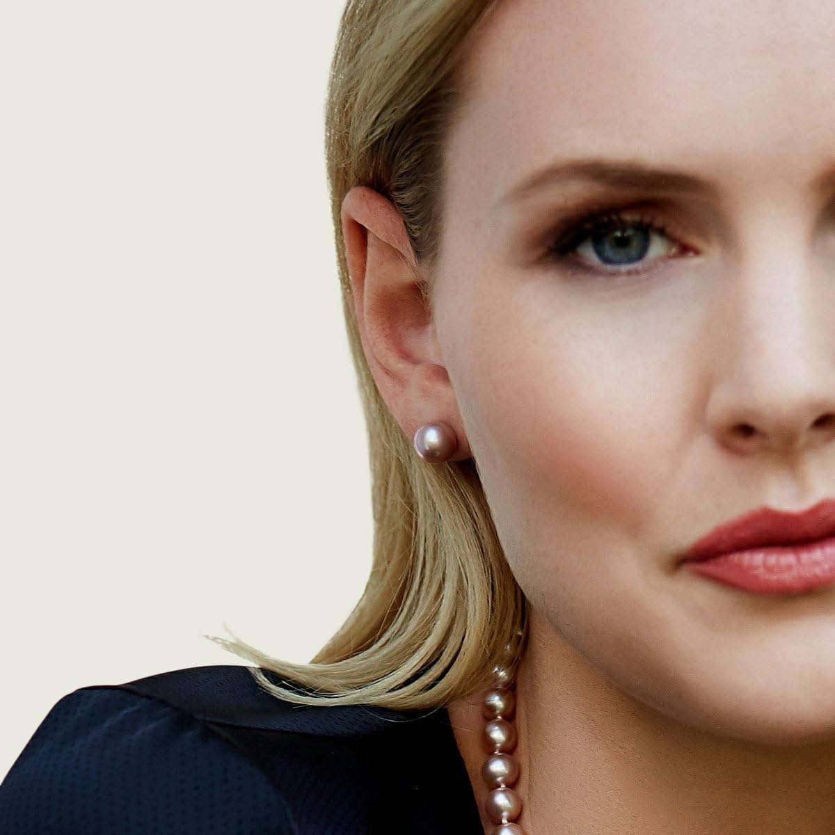 THE PEARL SOURCE Round Pink Freshwater Real Pearl Earrings for Women - 14k Gold Stud Earrings | Hypoallergenic Earrings with AAA Genuine Cultured Pearls - Image 2