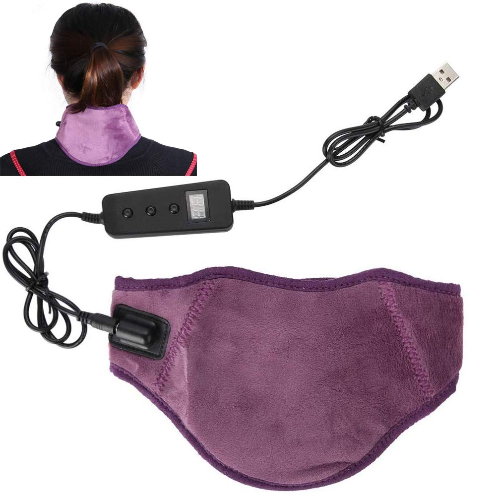 Collier Chauffant Infrarouge - Cache-Nuque Rechargeable par USB - Coussin Chauffant à Massage Chaud pour Le soulagement des douleurs au Cou, des blessures, des raideurs et de la Fatigue
