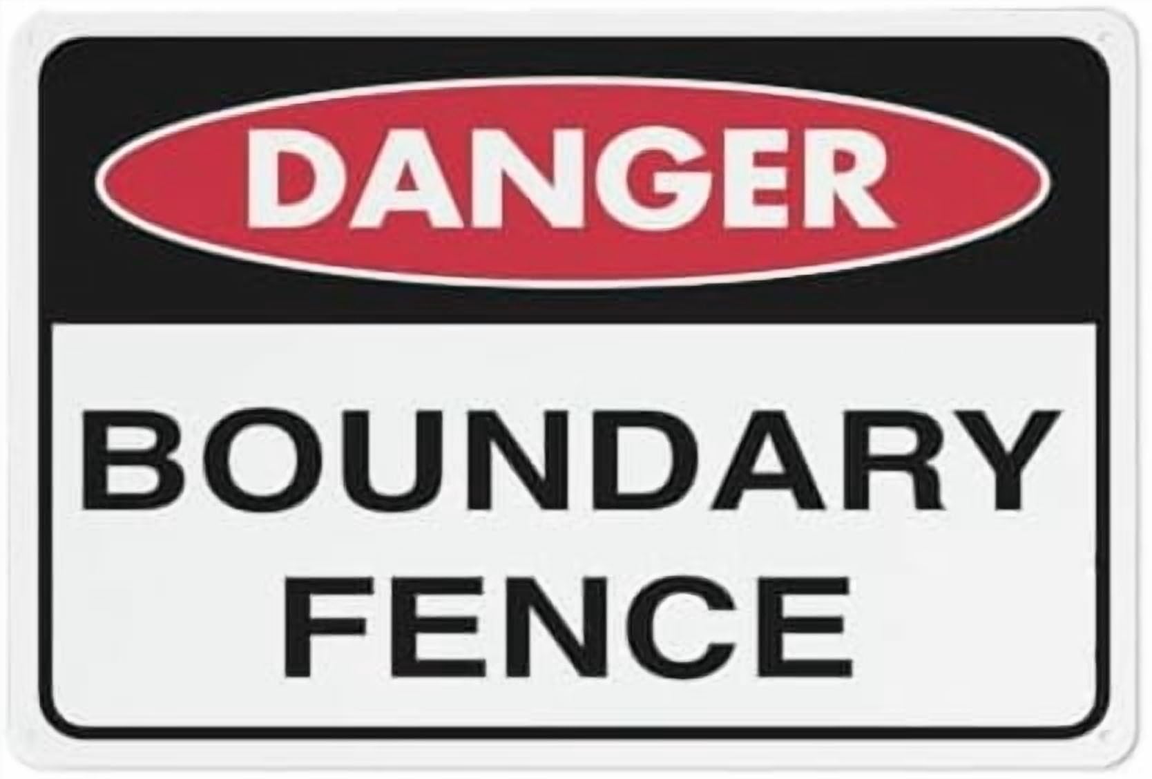 (2-Pack) Metal Tin Sign Danger This Is A Boundary Fence Sign 8"X12" Rust Free Signs Outdoor, Sign For Home, Business, Yard