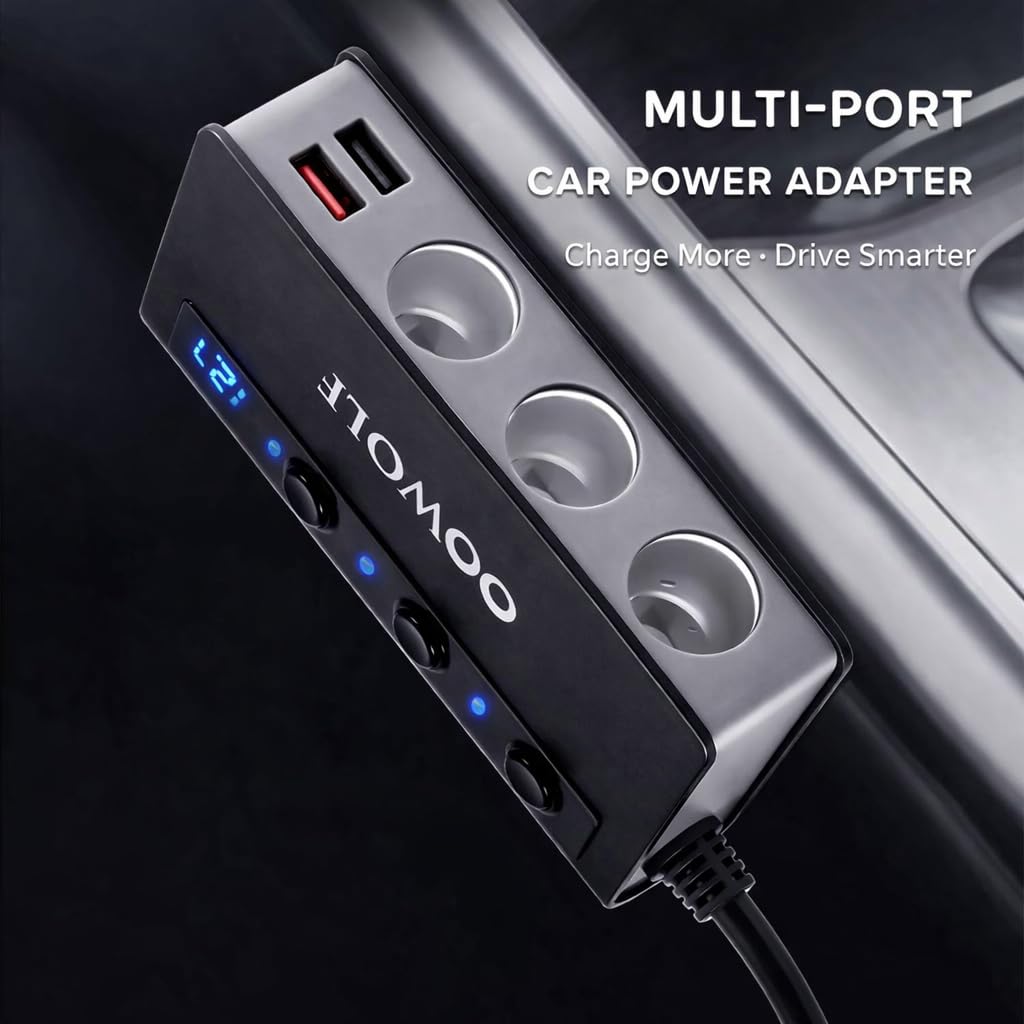 cigarette lighter adapter with auto shut off Amazon.com: OOWOLF 7 in 1 Cigarette Lighter Splitter, 180W Quick Charge 3.0  12V/24V 3-Socket Car Charger Adapter, 4 USB Ports Car Power Adapter Car  Splitter, Independent Switches, LED Voltmeter, 2.3FT Cable : Automotive