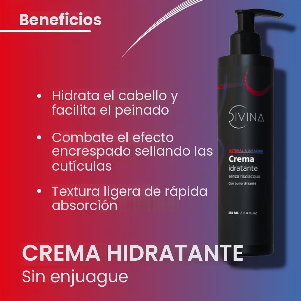 Kit definición hidratante para cabello ondulado, rizado, súper rizado, afro Natural&Amazing de DIVINA BLK