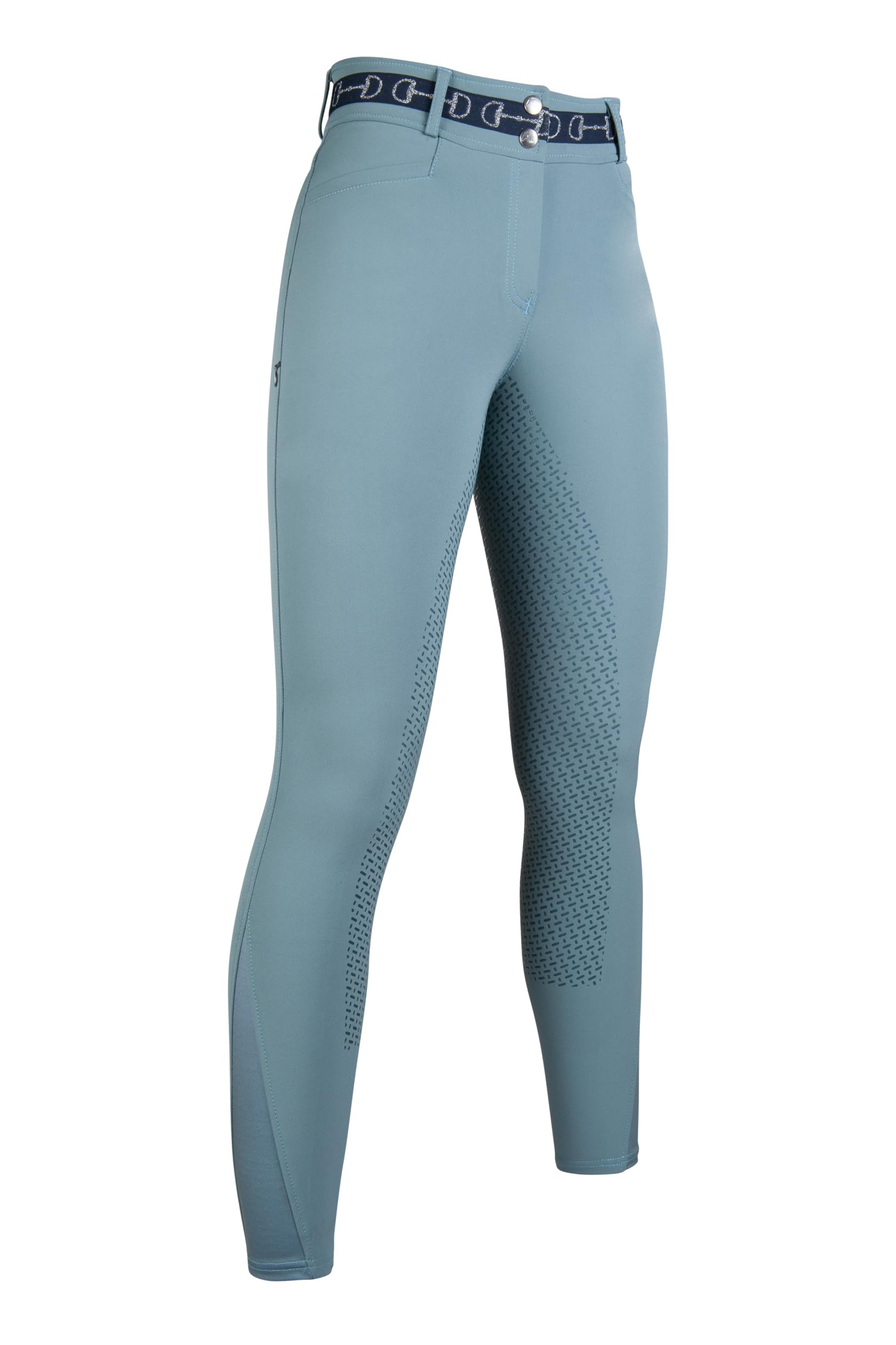 HKM Women's Monaco Style Silicone Full Seat Riding Breeches, Sage, 32
