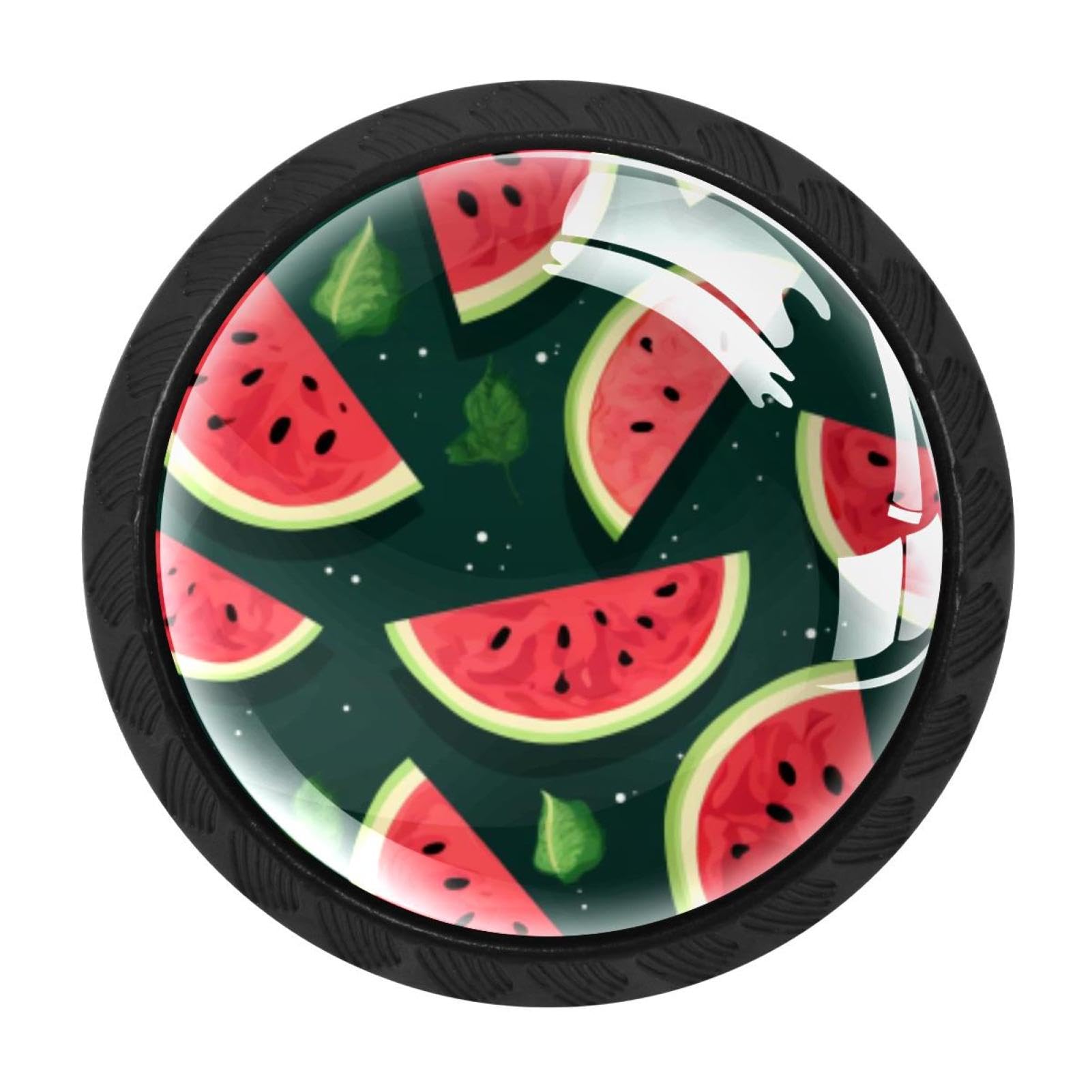CHENZZZZ 4 pcs Watermelon Cabinet Knobs Crystal Drawer Pulls for Kitchen, Bathroom Cabinet, Dresser and Cupboard