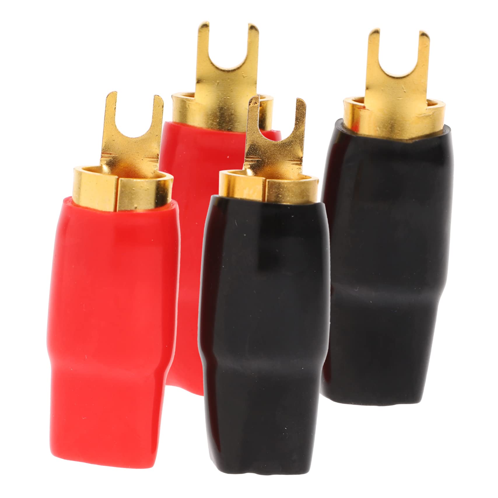 CIYODO 2 Pairs Speaker Wire Connector Spade Terminal Speaker Terminal Copper Spade Wire Connectors Automotive 0ga Terminal Electrical Wire Connectors Speakers Crimp Copper Shovel