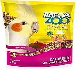 RAÇÃO MEGAZOO FARINHADA CALOPSITA MEL OVO E PROPOLIS300G