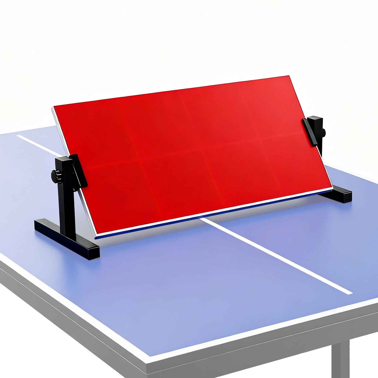 Table Tennis Rebound Board with 8 Rubber Blocks, 360° Adjustable Ping Pong Rebounder Board, Self Training Equipment Ping Pong Trainer with T-shaped Brackets for Home Clubs & Schools 66 x 33 cm