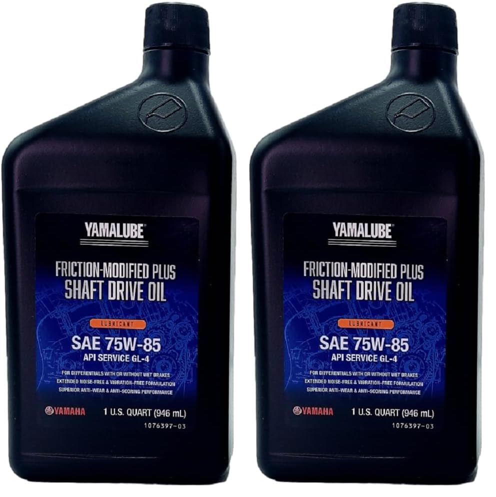 Yamaha Original OEM Yamalube ACC-SHAFT-PL-32 Friction Modified Plus Shaft Drive Gear Oil - Yamalube OEM - 1 Quart Bottle… (Pack of 2)