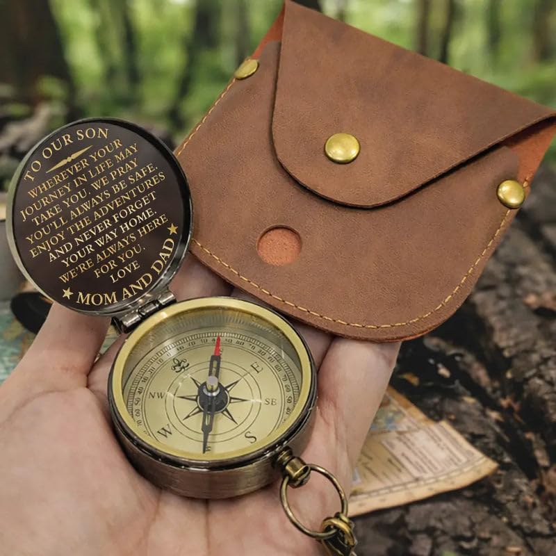 Brújula Personalizada de Latón WANDER PRINTS Wherever Your Journey miniatura 2