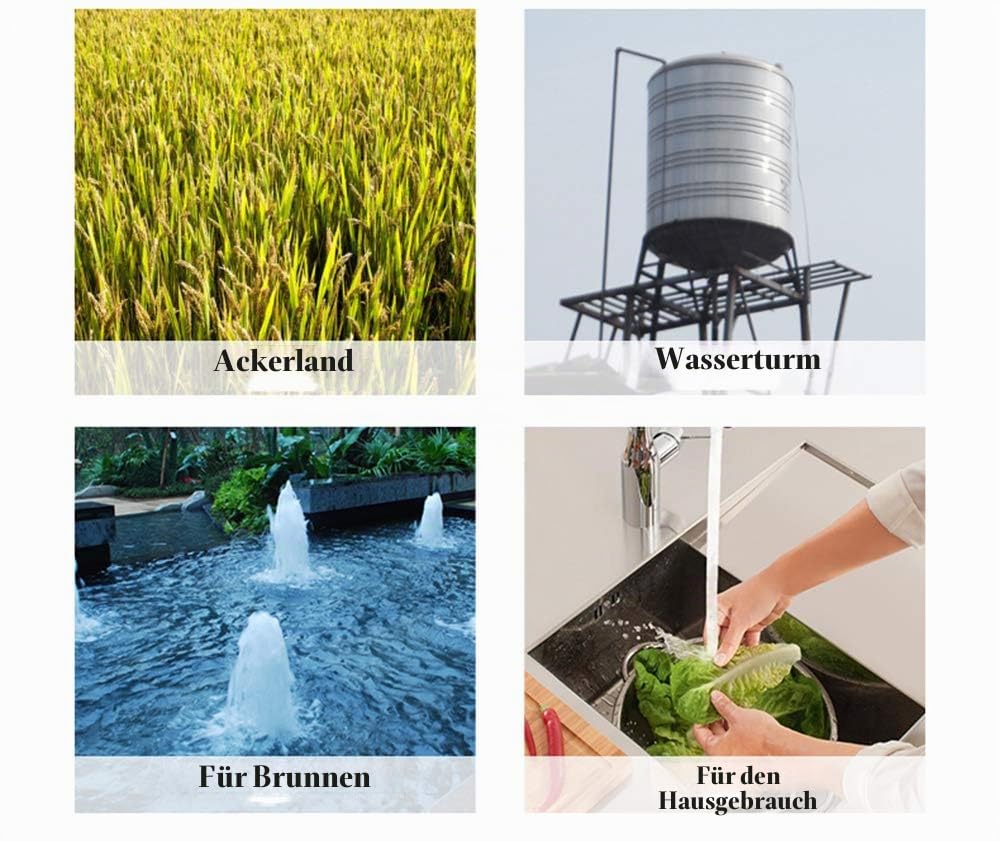 Tiefbrunnenpumpe Edelstahl Tauchpumpe 3 Zoll,3300l/h 20m Kabel Pumpensteuerung lieferung bis zu 89m wasserpumpe für brunnen hauswasserpumpe landwirtschaft Bewässerung Hausgarten industrielle