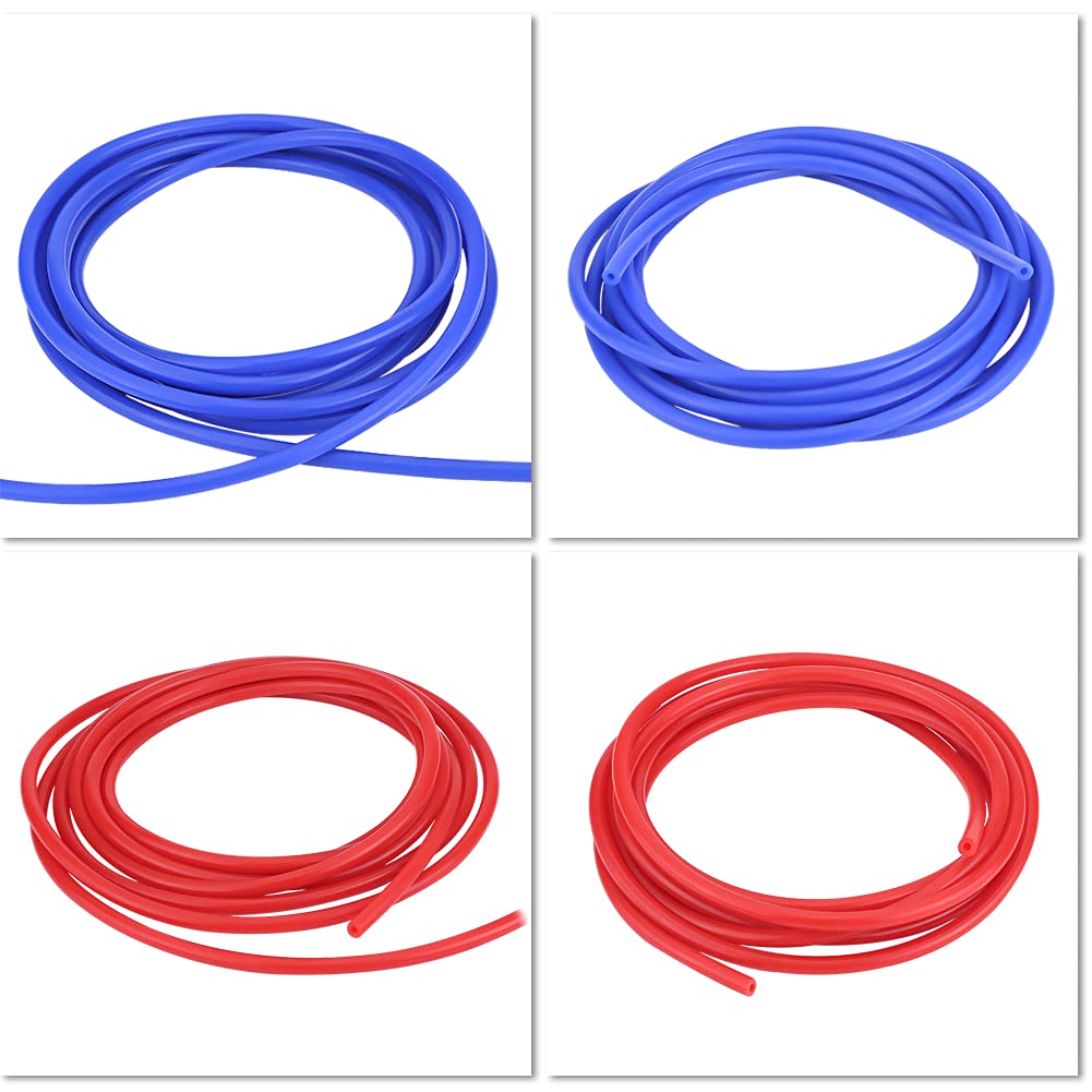 Tubo a Vuoto in Silicone 4mm, Universale 5 Metri Resistente al Calore per Auto (rosso)