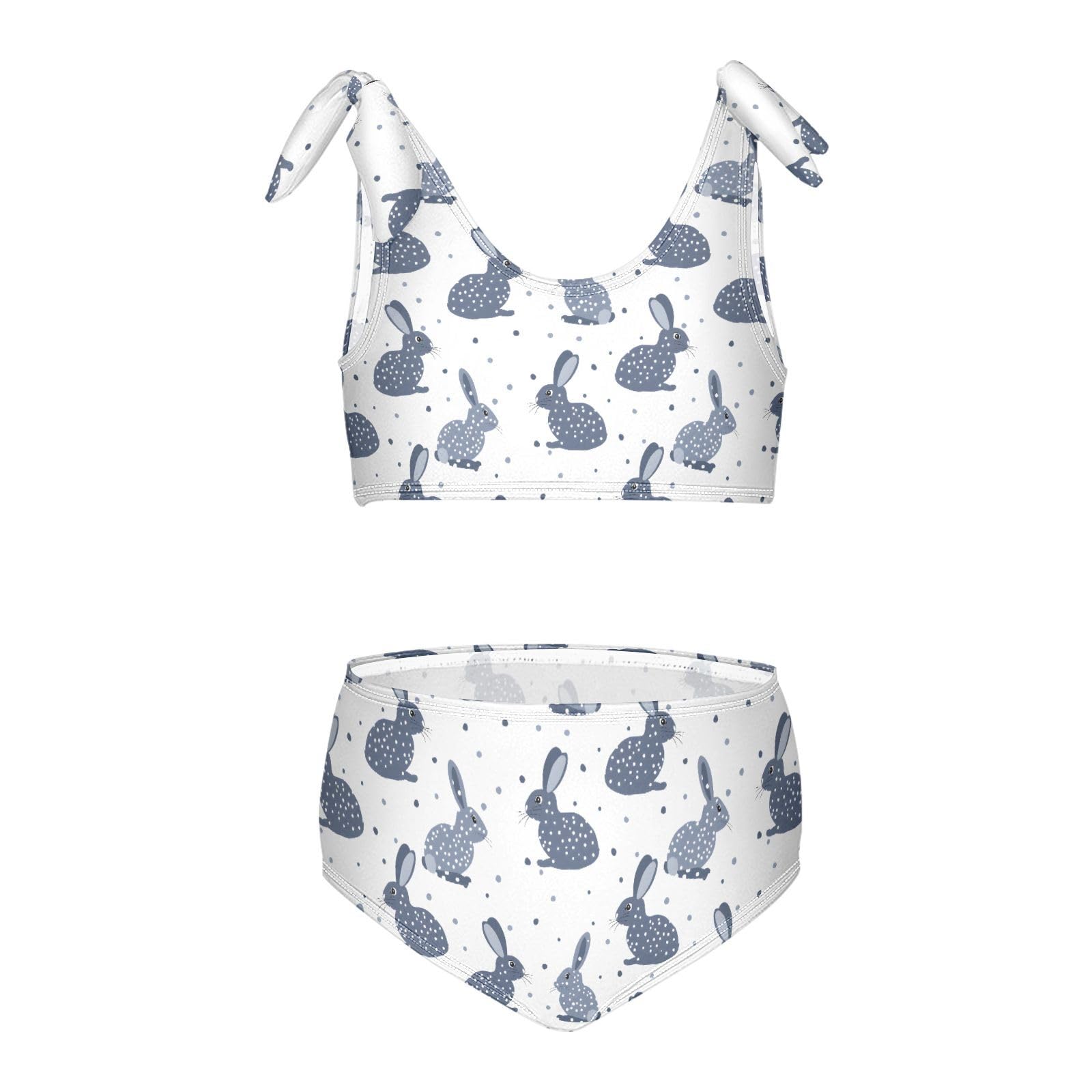 Rabbit Spot Girls 2-Piece Tankini Swimsuit, Girls Bikini Swimsuits Summer Beach Bathing Suit Set, 5-6T Multicoloured