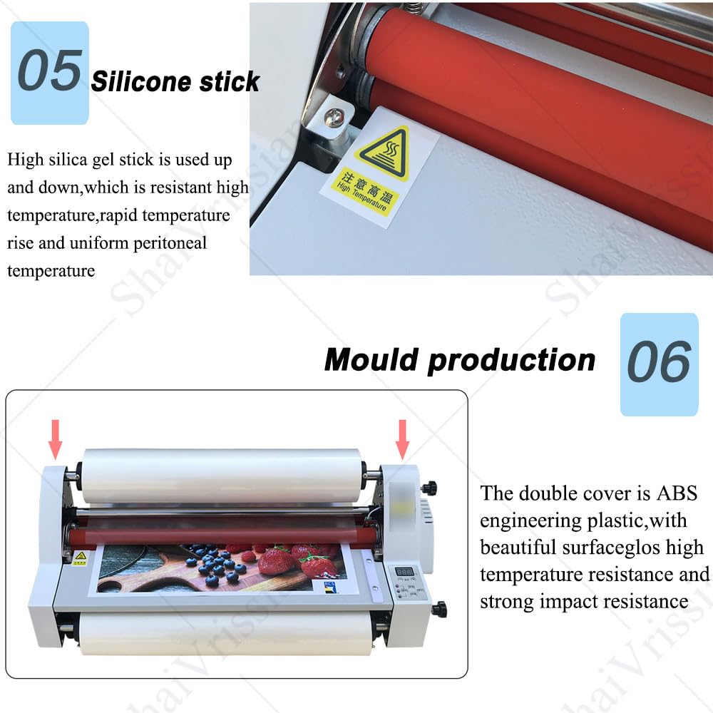 Laminatrice Termica Multifunzione,Plastificatrice con Pellicola,Spessore di Laminazione 0,1-5 Mm,Controllo Precisione Temperatura,per Creativi E Ufficio V480