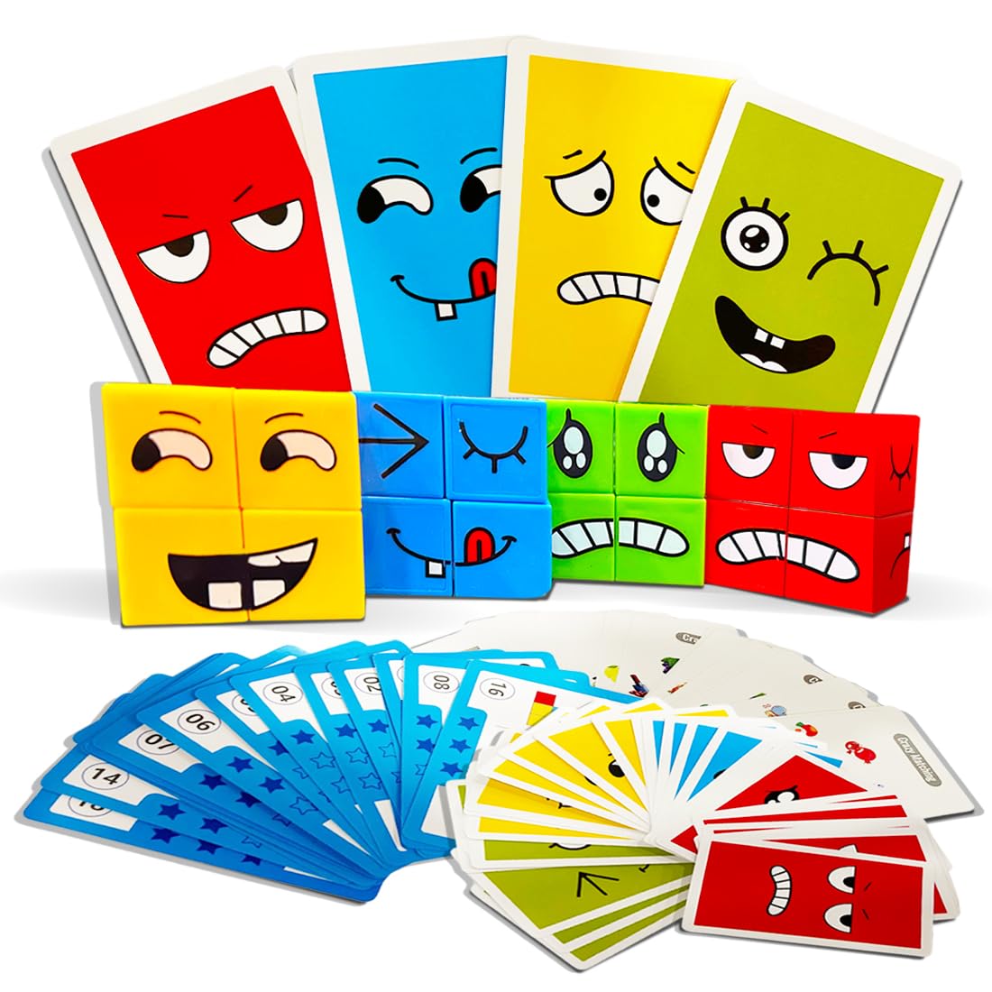 Wembley Smiley Face Emoji Cube Set Face Change Game for Kids Educational Emotion Change Blocks Face Expression Changing Puzzle Toy for Kids Age 3 4 5 6+ & Up