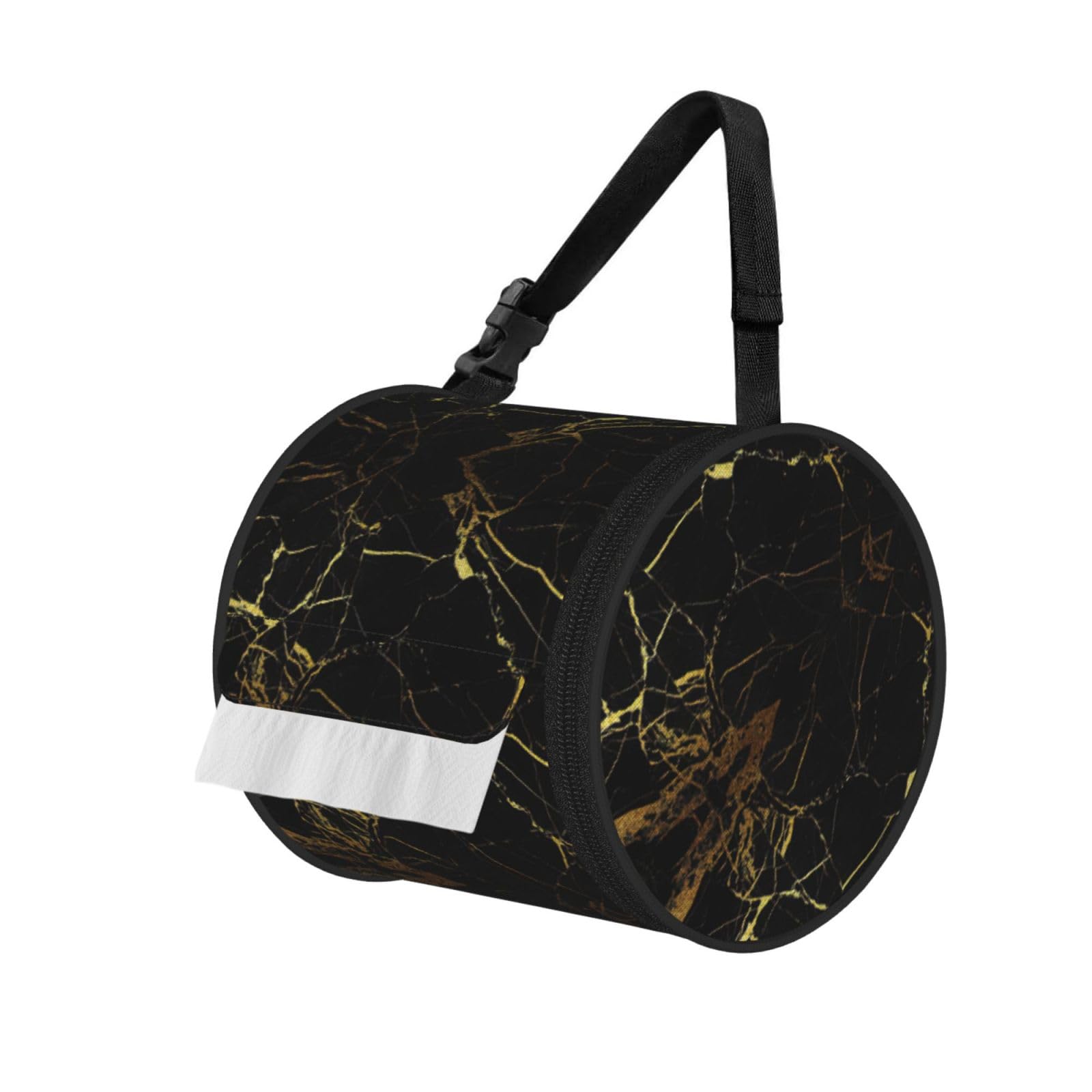 Stylish Gold Marbling Texture Print Fashion Tissues Organizer Box, Hanging Tissue Holder For Purse Coins For Car Office Daily Outing