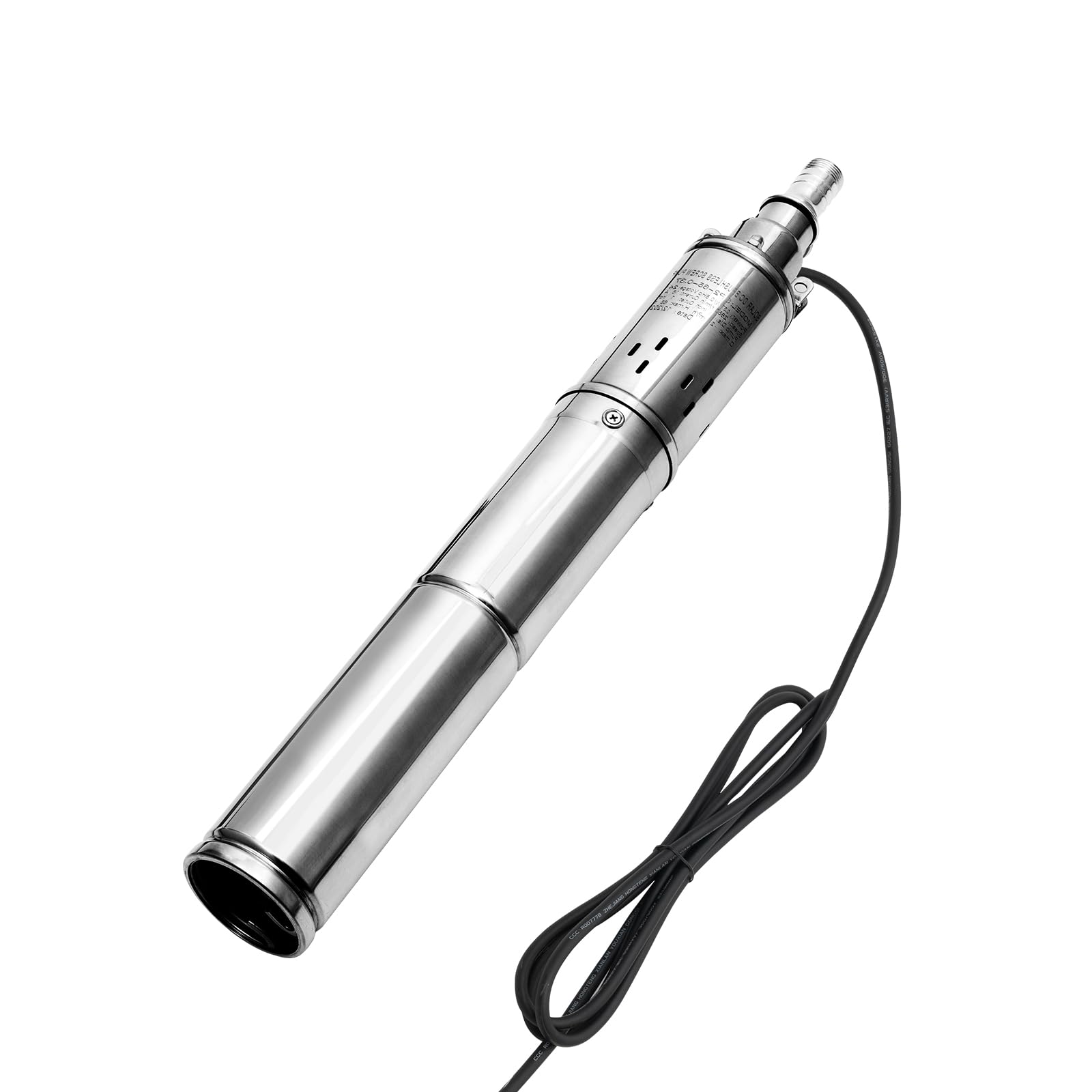 Bomba solar para pozos profundos, CC 24 V, bomba solar con carcasa de acero inoxidable, bomba sumergible, altura de elevación máx. 65 m, bomba de agua solar para pozos, riego de granjas, abrevado de